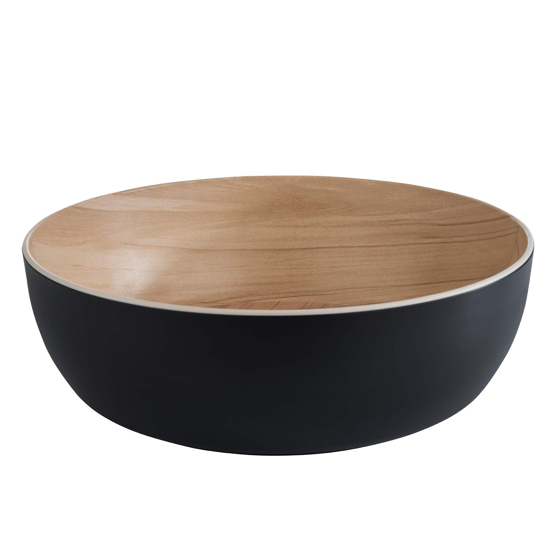 Schale - Serie Frida - schwarz / beige - rund - Abm. 9,5 cm - Ø 30,0 cm - Inhalt 4,8 l - Melamin - 84935-B