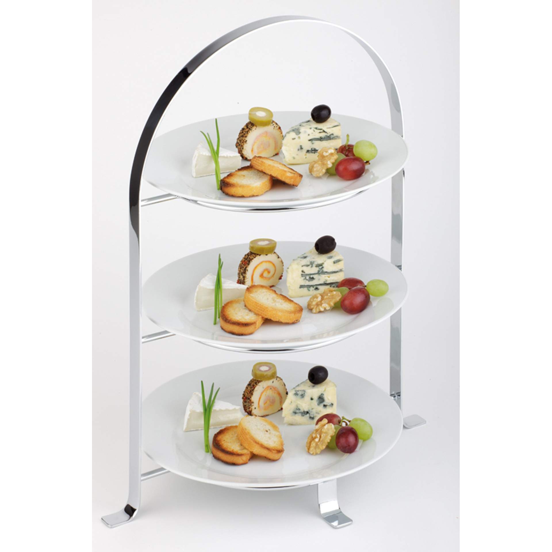 Serviergestell - für 3 Teller - Abm. 33 x 24 x 43 cm - Metall - 33217-B