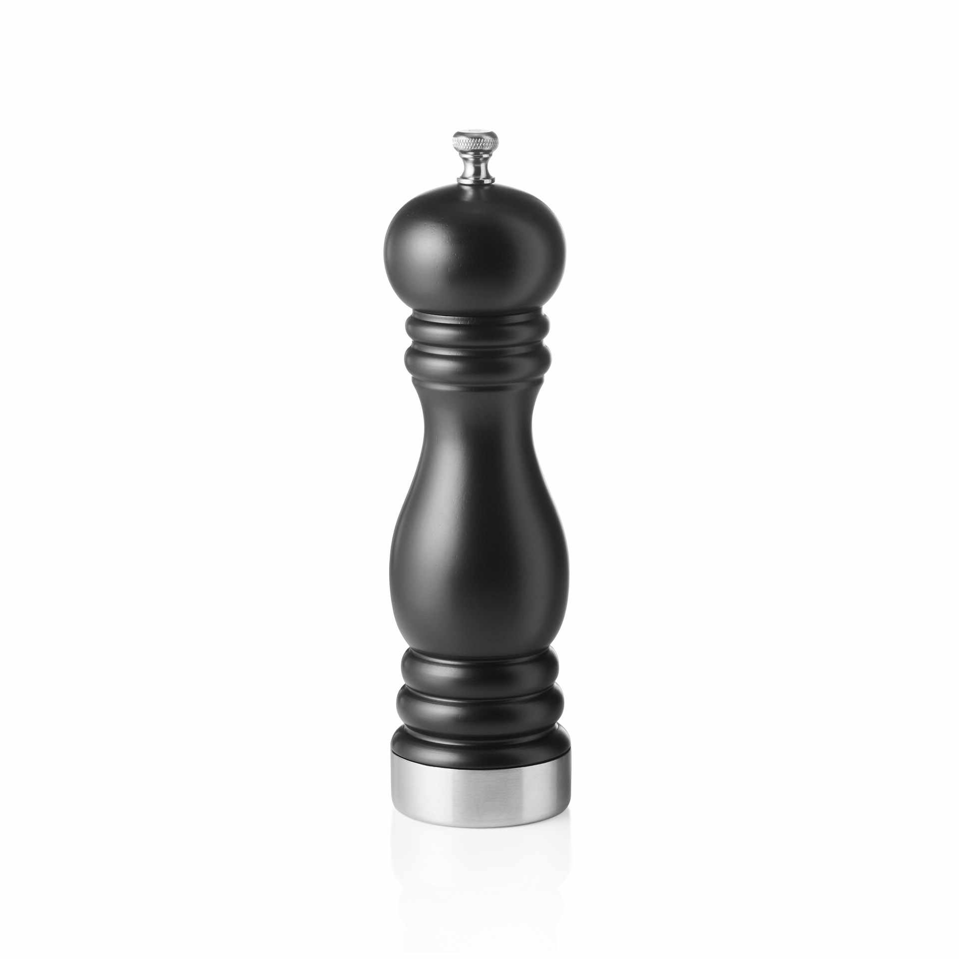 Salzmühle - mit Keramikmahlwerk - Serie Classic Mill Trim - schwarz - Höhe 20,0 cm - Ø 6,0 cm - Holz - 2481020-A