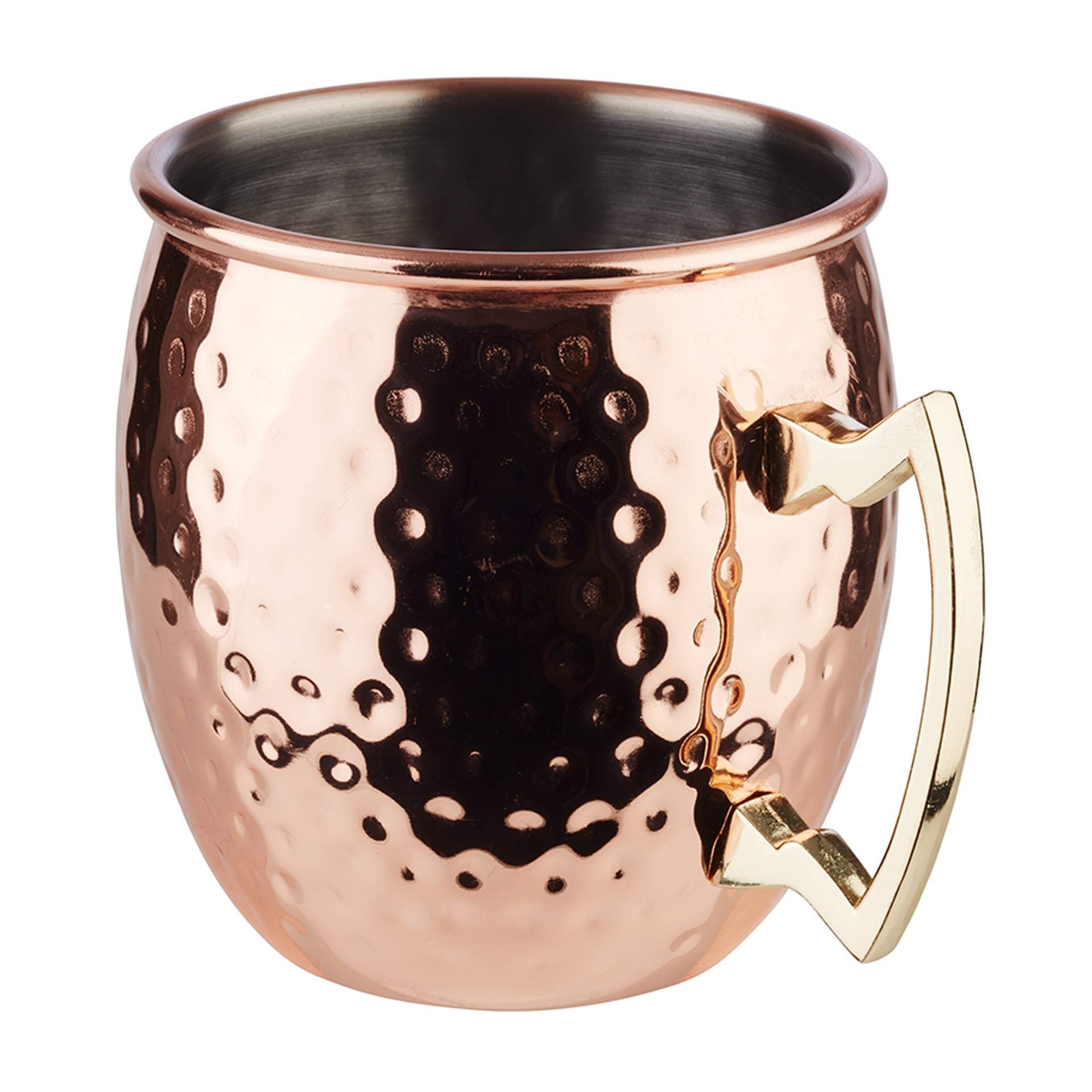 Becher - gemustert - Serie Moscow Mule - rund - Abm. 10,0 cm - Ø 9,0 cm - Inhalt 0,50 l - Edelstahl - 93311-B