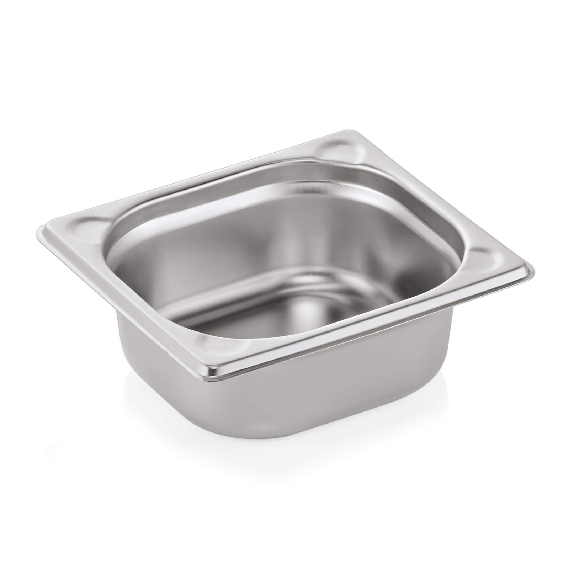 GN-Behälter - mit U-Profil-Ecken - GN 1/6 - 65 mm - Inhalt 1,0 l - Serie 76 - Chromnickelstahl - 7616065-A