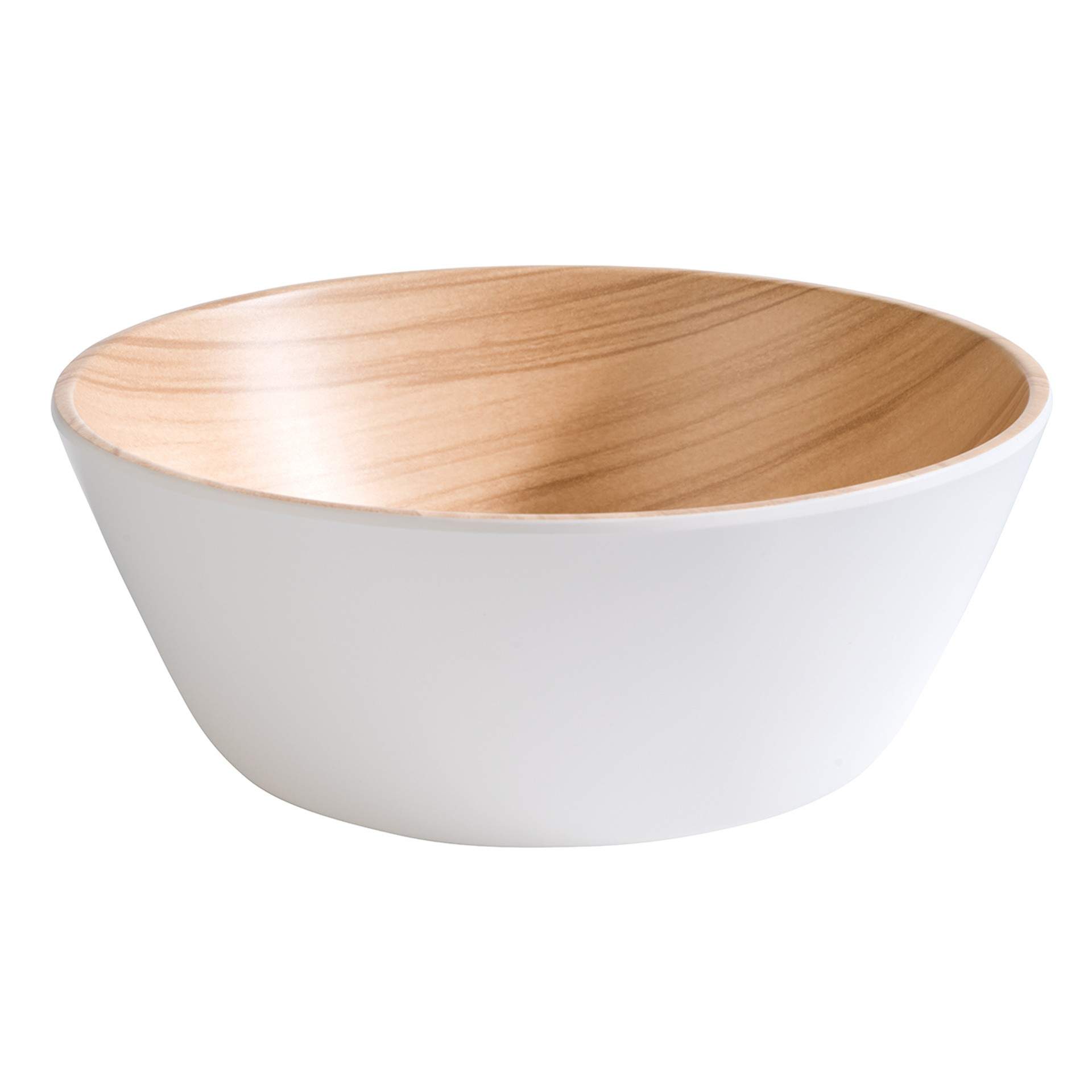 Schale - Serie Frida - weiß / beige - rund - Abm. 7,5 cm - Ø 20,0 cm - Inhalt 1,2 l - Melamin - 84609-B