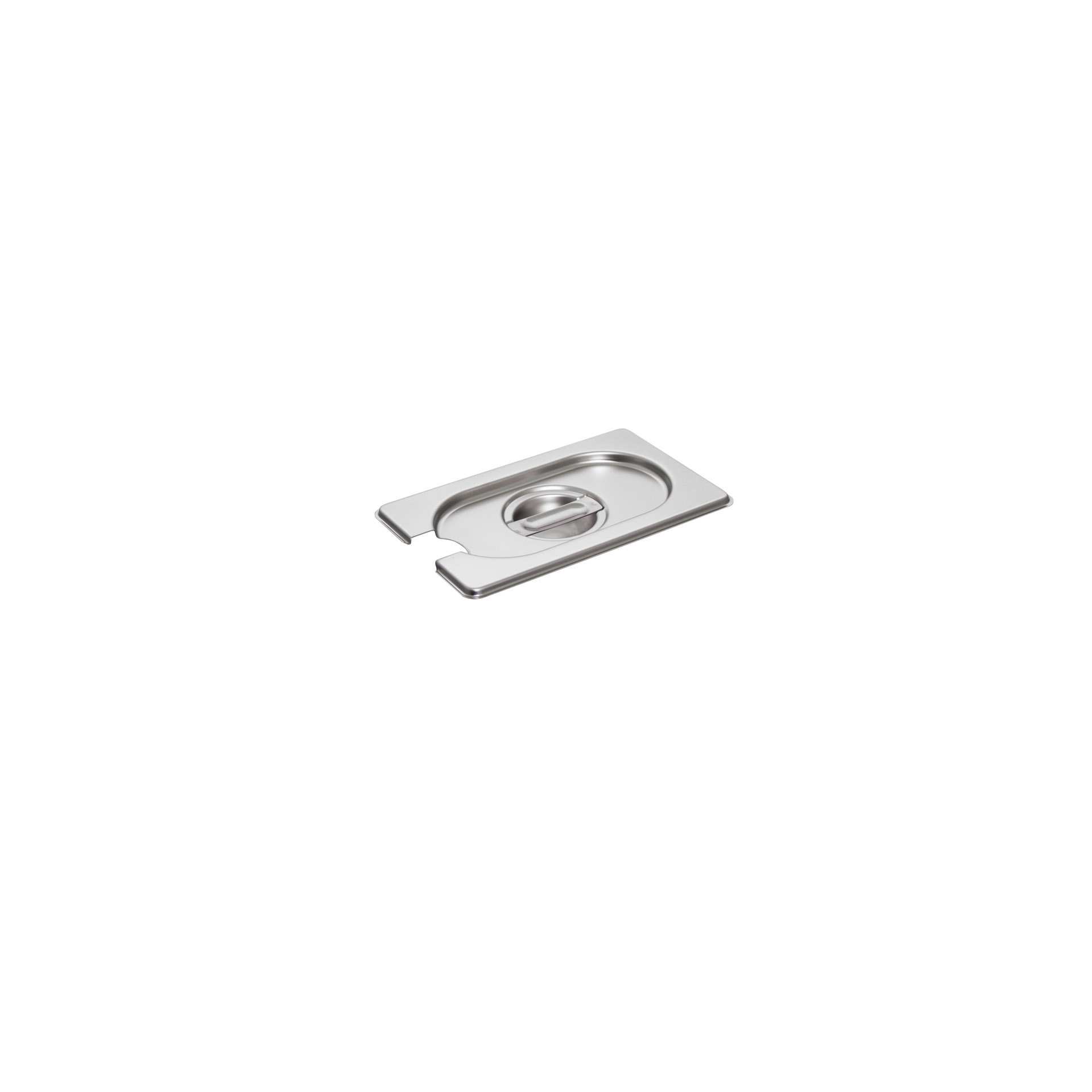 GN-Deckel - mit Löffelaussparung - Abm. 17,6 x 10,8 x 2,5 cm - GN 1/9 (176 x 108 mm) - Edelstahl - 530267-C