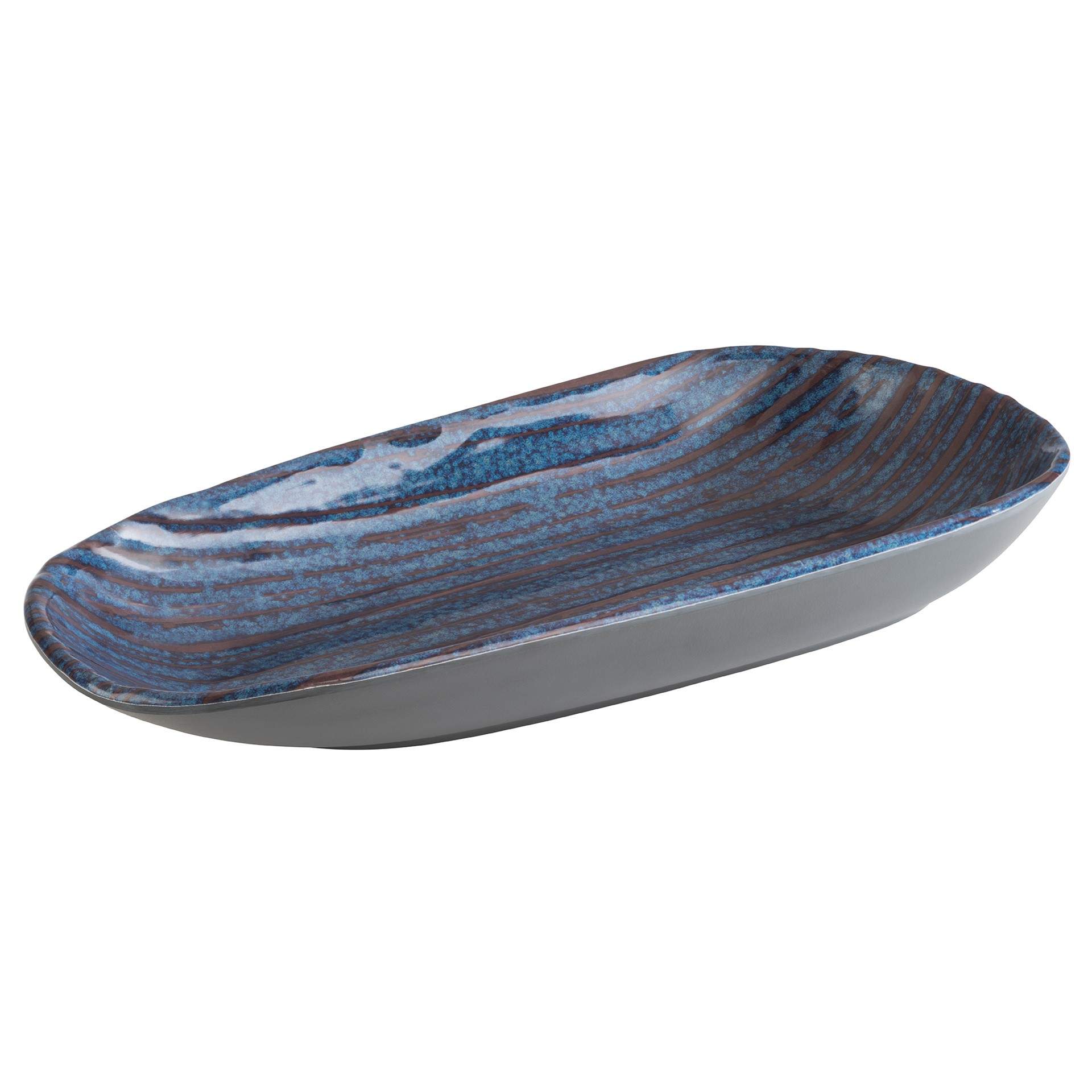 Schale - Serie Loops - blau / grau - längs - Abm. 34 x 15,5 x 4 cm - Melamin - 85024-B