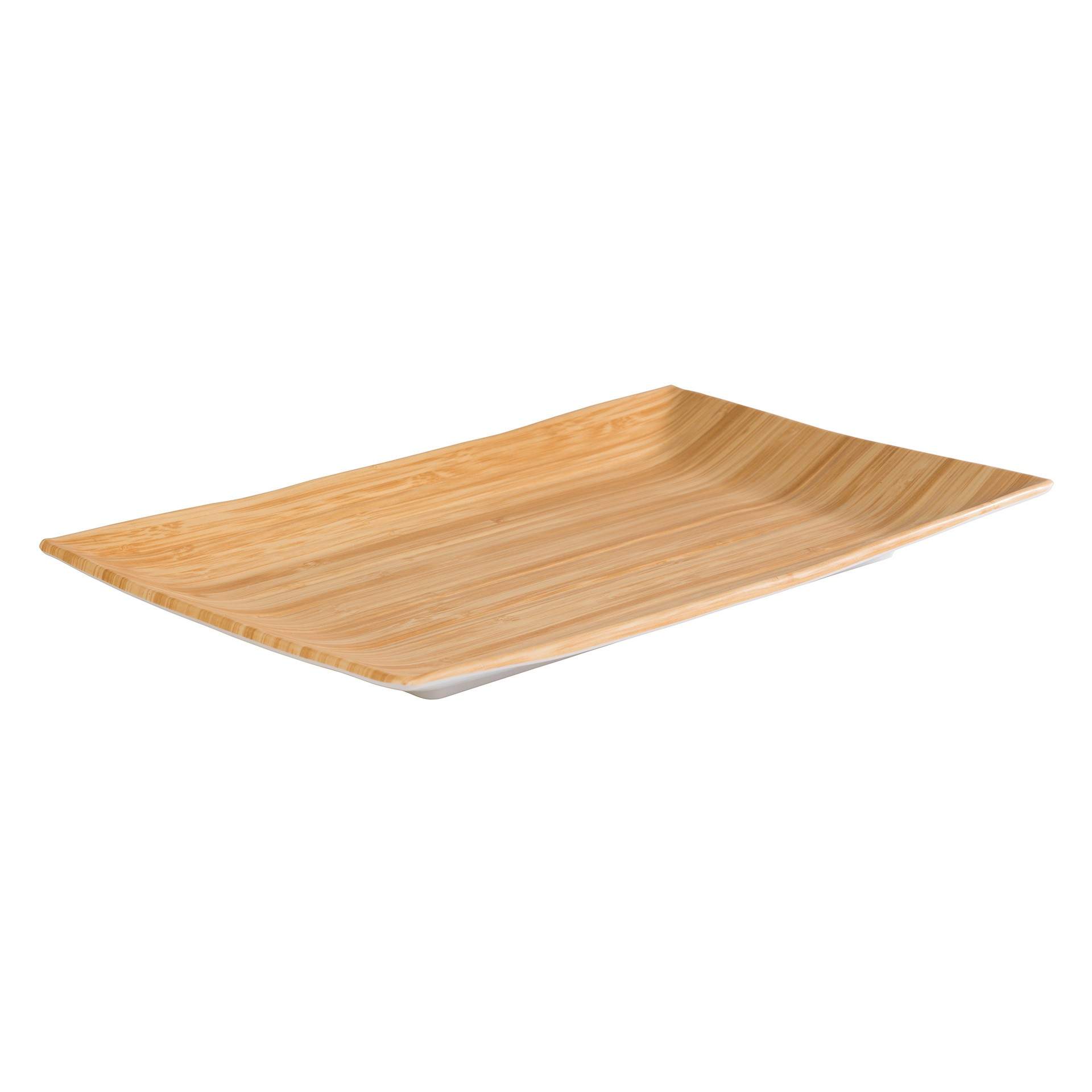 Tablett - Serie Bamboo - bambus / weiß - rechteckig - Abm. 34,5 x 21,5 x 3,0 cm - Melamin - 84808-B
