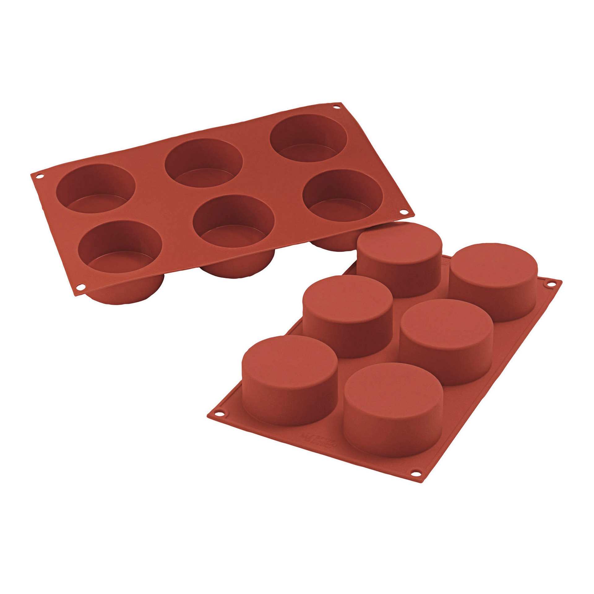 Backform - Zylinder - Abm. 17,5 x 30,0 x 3,5 cm - Inhalt 6 x 0,133 l - GN 1/3 (325 x 176 mm) - Silikon - 115232-C