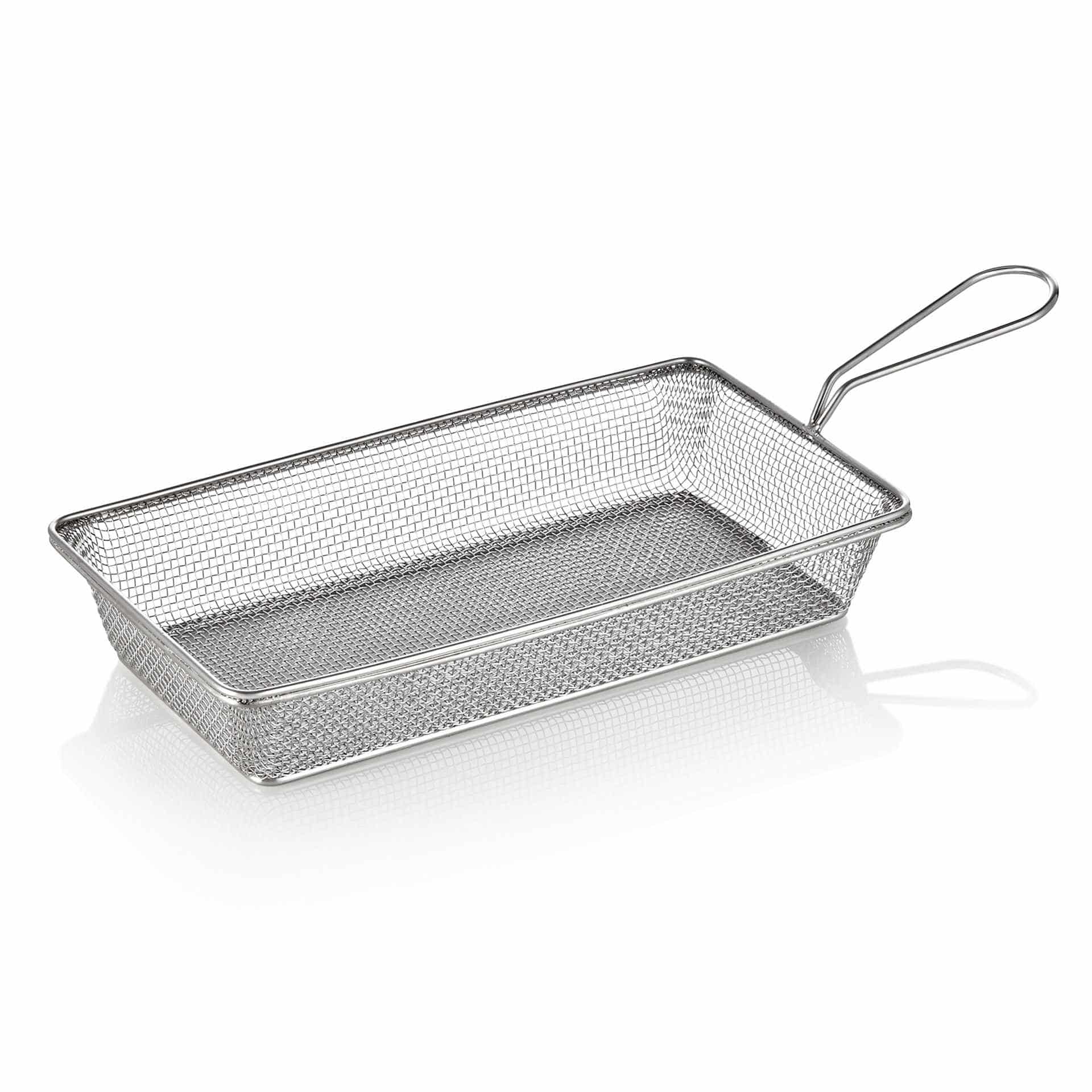 Servier- und Frittierkorb - edelstahloptik - Abm. 28 x 16 x 5 cm - Chromnickelstahl