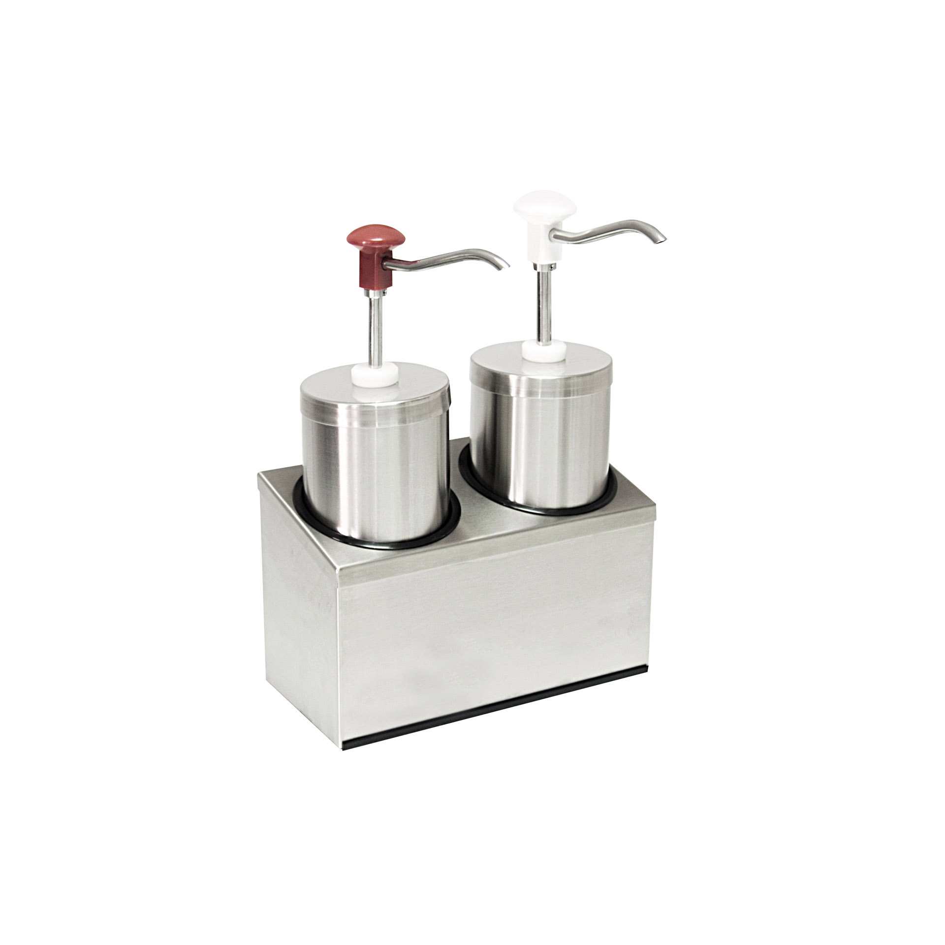 Dosierspender - mit Druckknopf - Abm. 14,0 x 29,0 x 41,0 cm - Inhalt 2 x 2,0 l - Edelstahl / PMMA - 152421-C