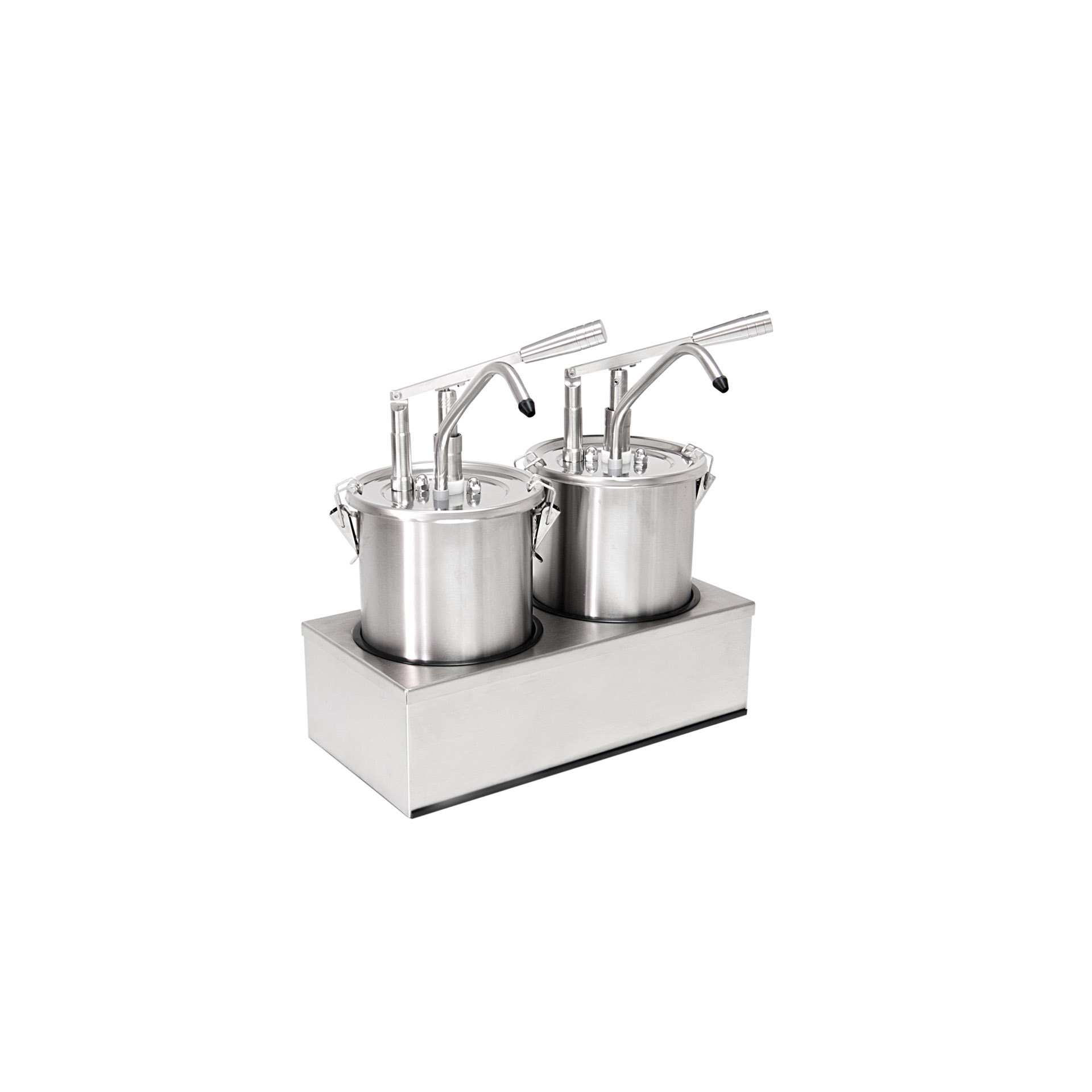 Dosierspender - mit Hebel - Abm. 20,0 x 40,0 x 44,0 cm - Inhalt 2 x 4,5 l - Edelstahl / PMMA - 152401-C