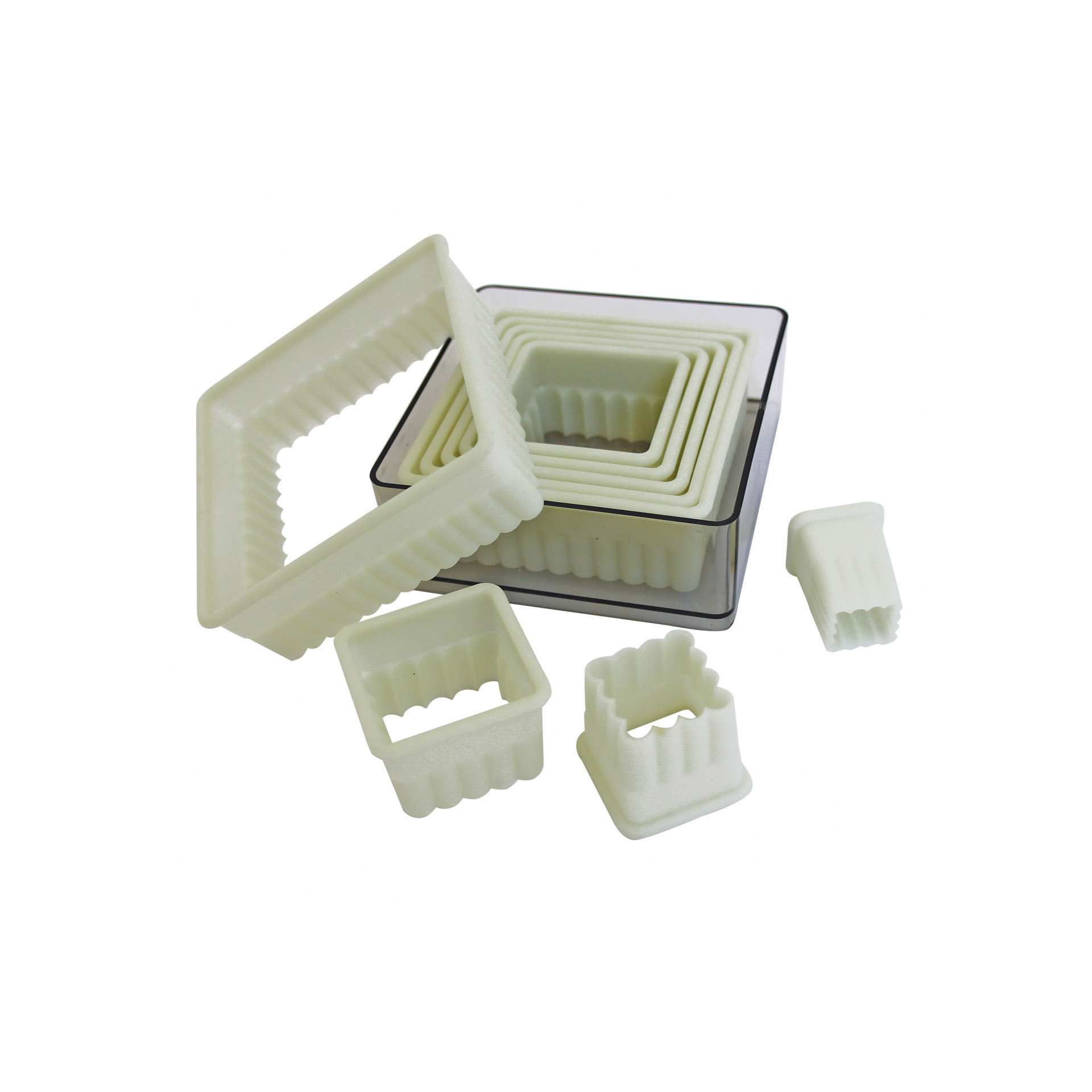 Ausstechersatz - Quadrat, gezackt - Abm. 11,5 x 11,5 x 4,8 cm - Polyamid - 166103-C