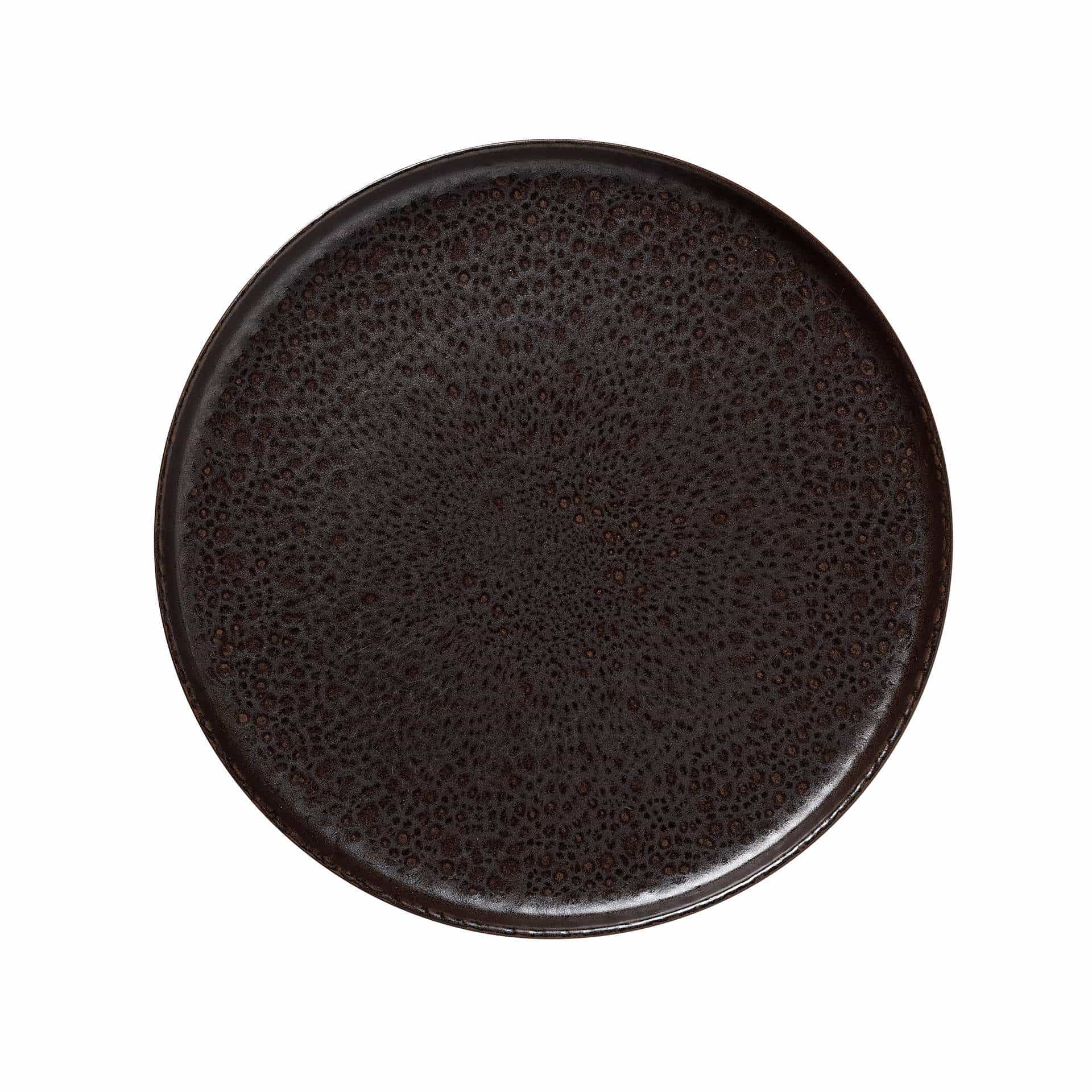 Teller - Set á 4 Stück - Serie One - metallic brown - flach - Abm. 3 cm - Ø 33,0 cm - Steinzeug - 452001033-A
