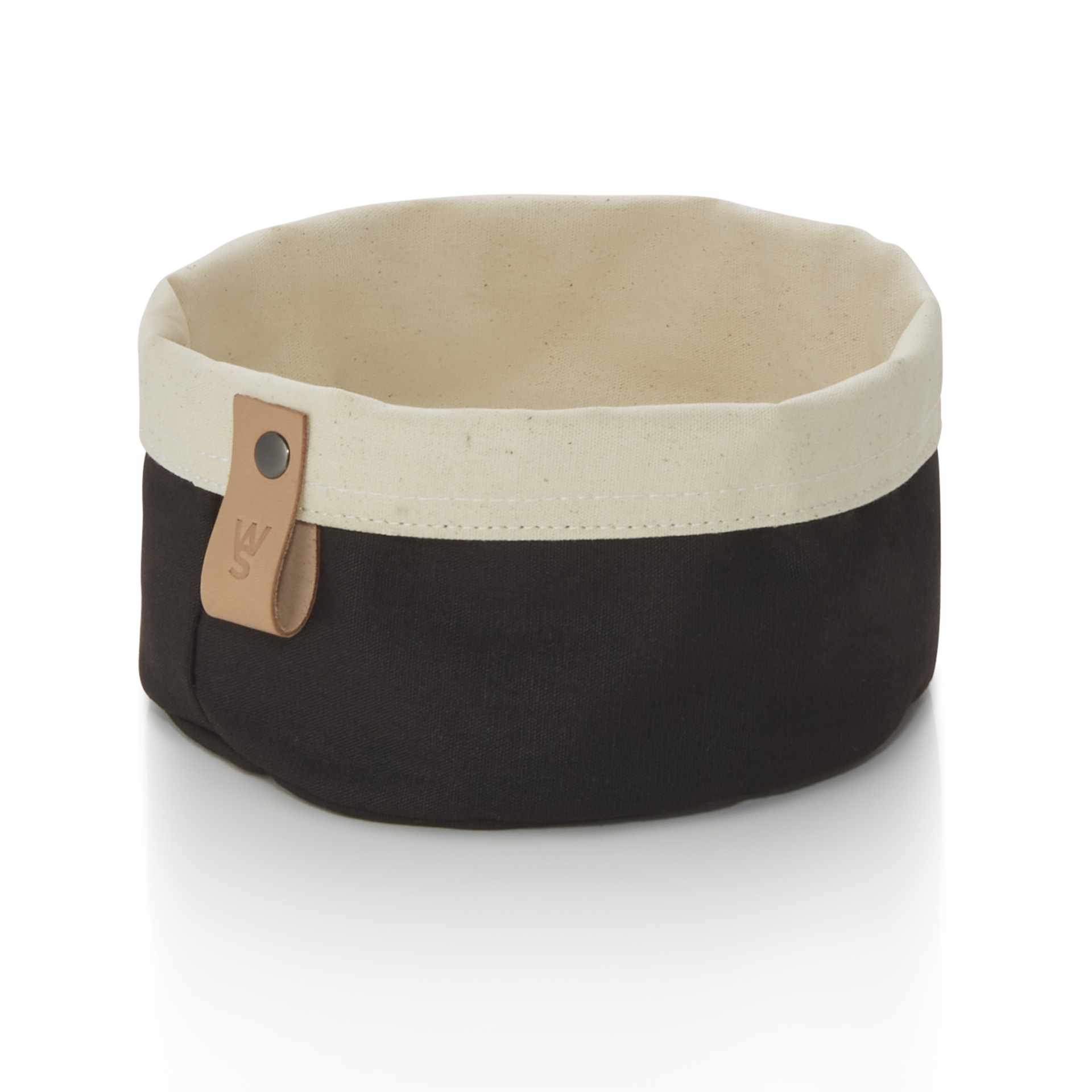 Brottasche - Serie Flip Cotton - schwarz / cream - Höhe 10,0 cm - Ø 17,0 cm - Canvas