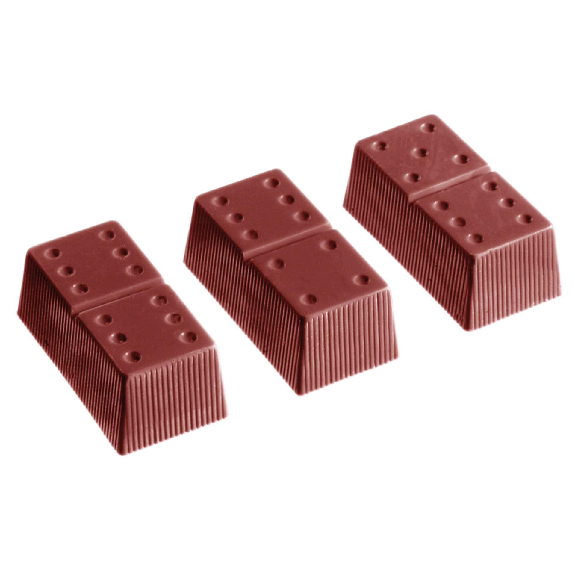 Schokoladen-Form - Domino - Abm. 27,5 x 13,5 x 2,4 cm - Polycarbonat - 421330-C