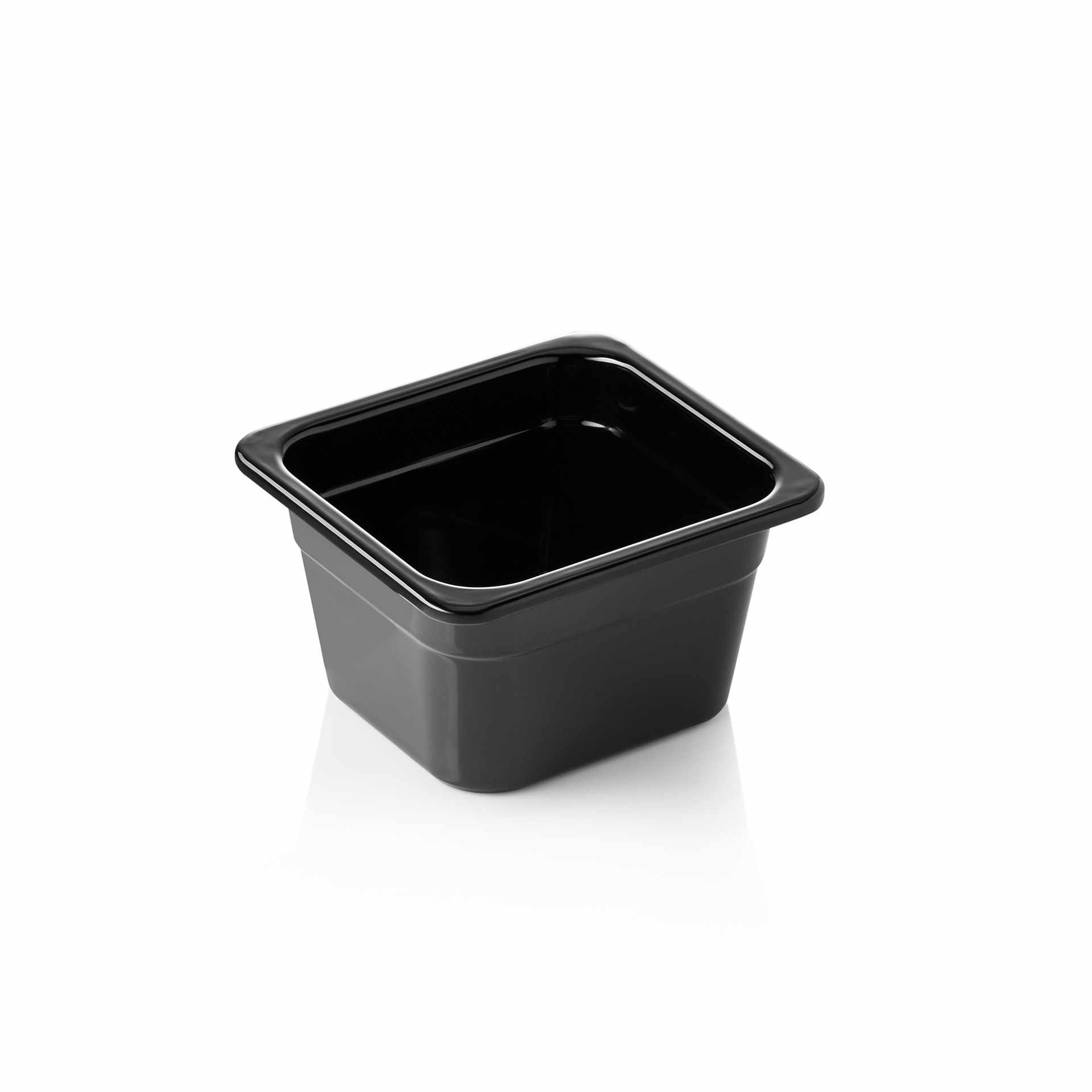 GN-Behälter - Serie GN 65 Black - schwarz - Inhalt 1,6 l - GN 1/6 (176 x 162 mm) - Melamin