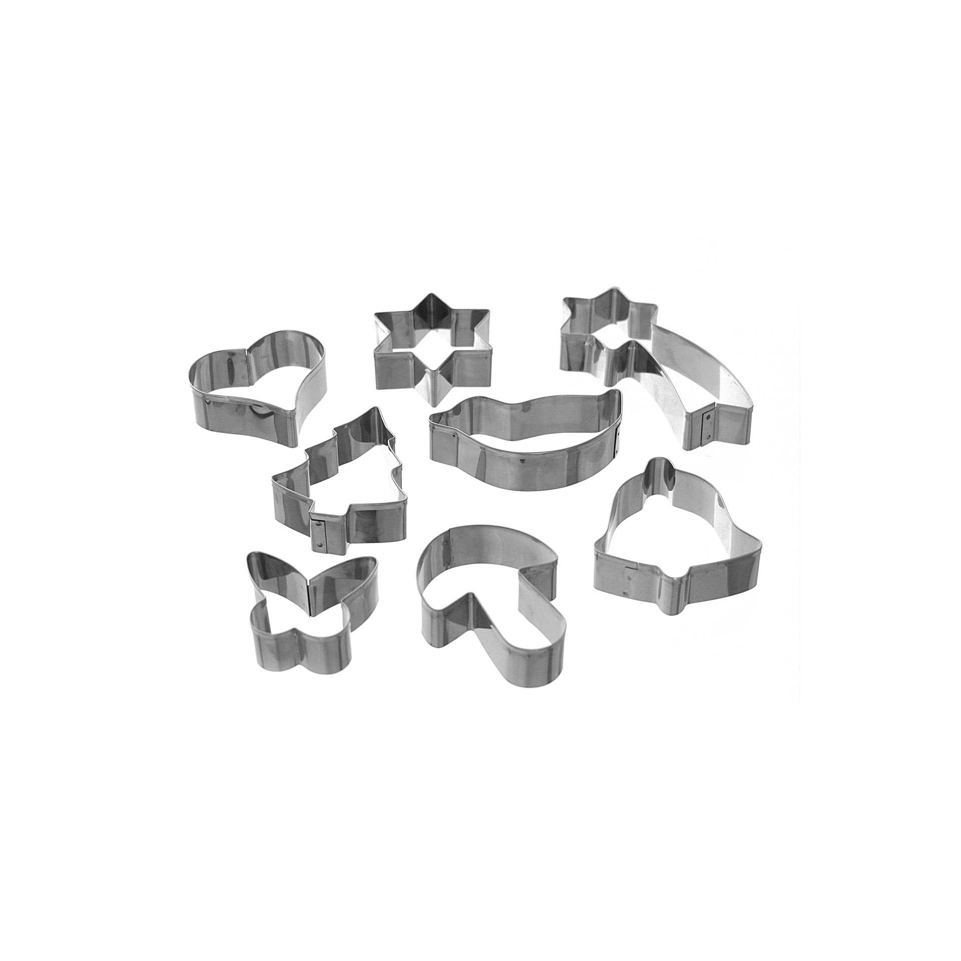 Weihnachtsausstecher - 8-teiliges Set - Abm. 25,5 x 10,0 x 2,5 cm - Edelstahl - 199167-C