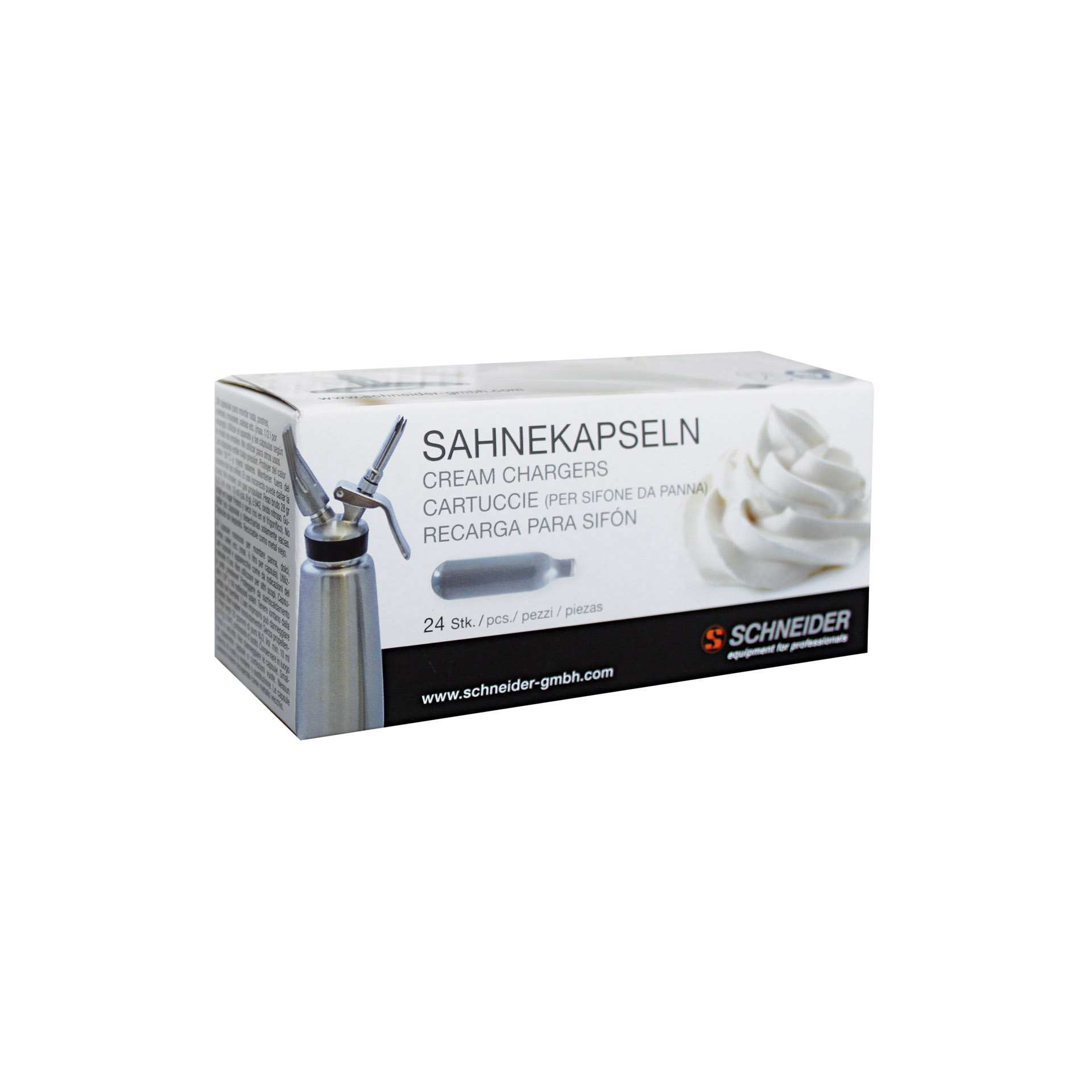 Sahnekapseln - 24 Stück - Abm. 14,5 x 5,5 x 7,0 cm - Metall - 196020-C