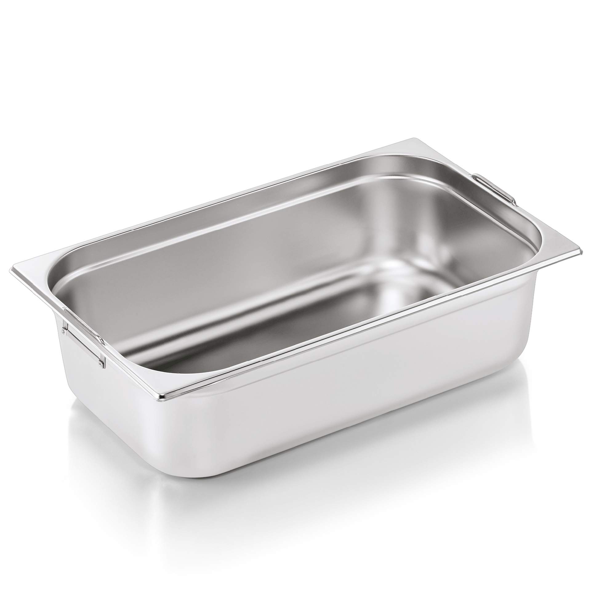GN-Behälter - mit Fallgriffen - GN 1/1 - 150 mm - Inhalt 21,0 l - Serie 73 - Chromnickelstahl - 7311150-A