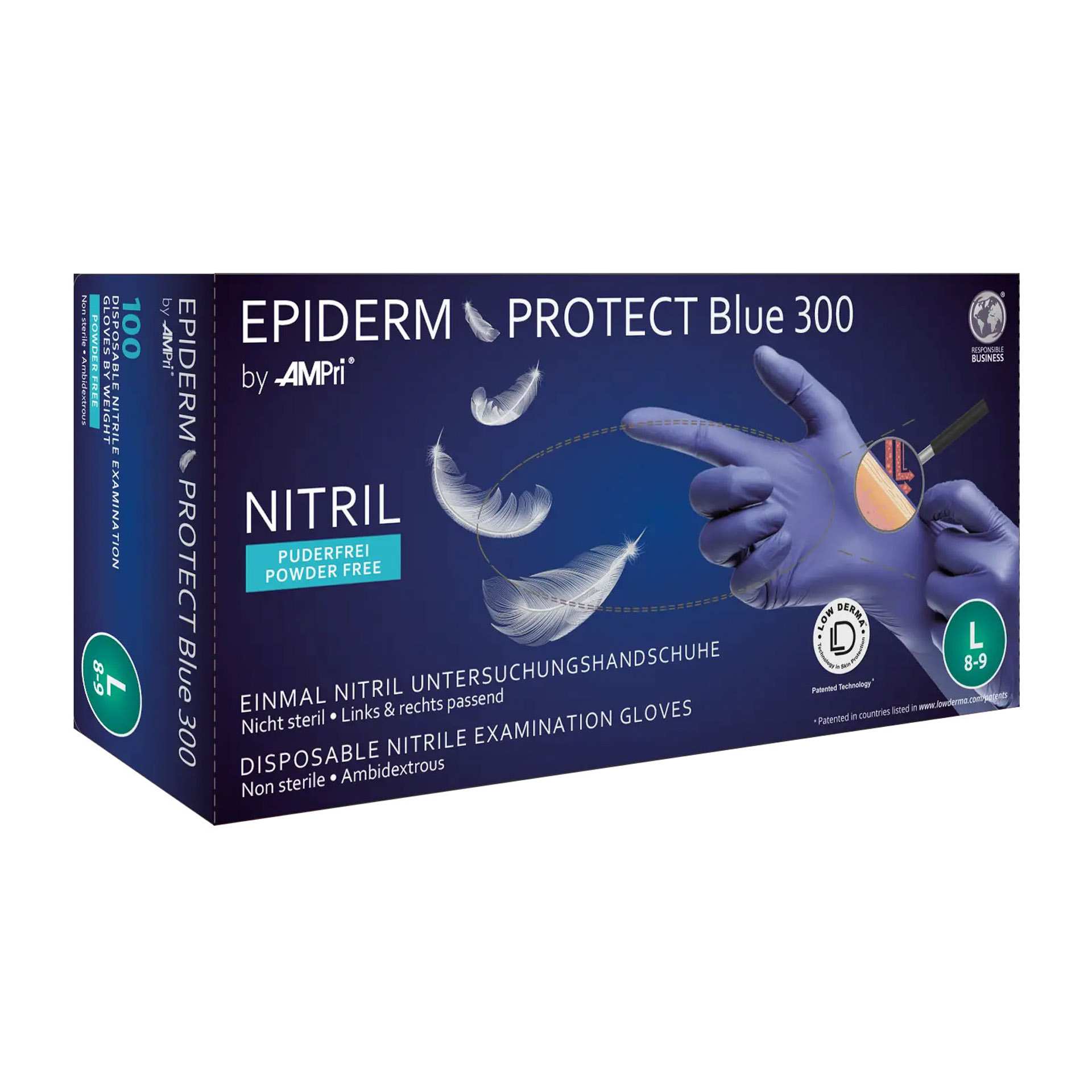 Untersuchungshandschuh -  puderfrei - blau - S - Nitril - 01164-S-E