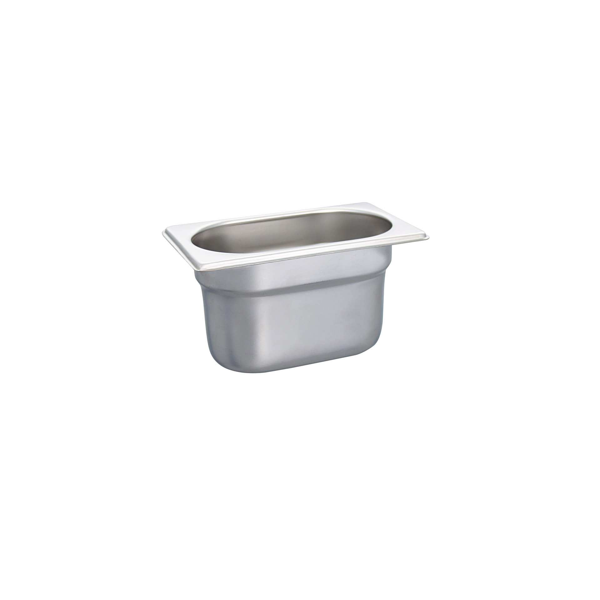 GN-Behälter - Abm. 17,6 x 10,8 x 10,0 cm - Inhalt 0,9 l - GN 1/9 (176 x 108 mm) - 100 mm - Edelstahl - 530261-C