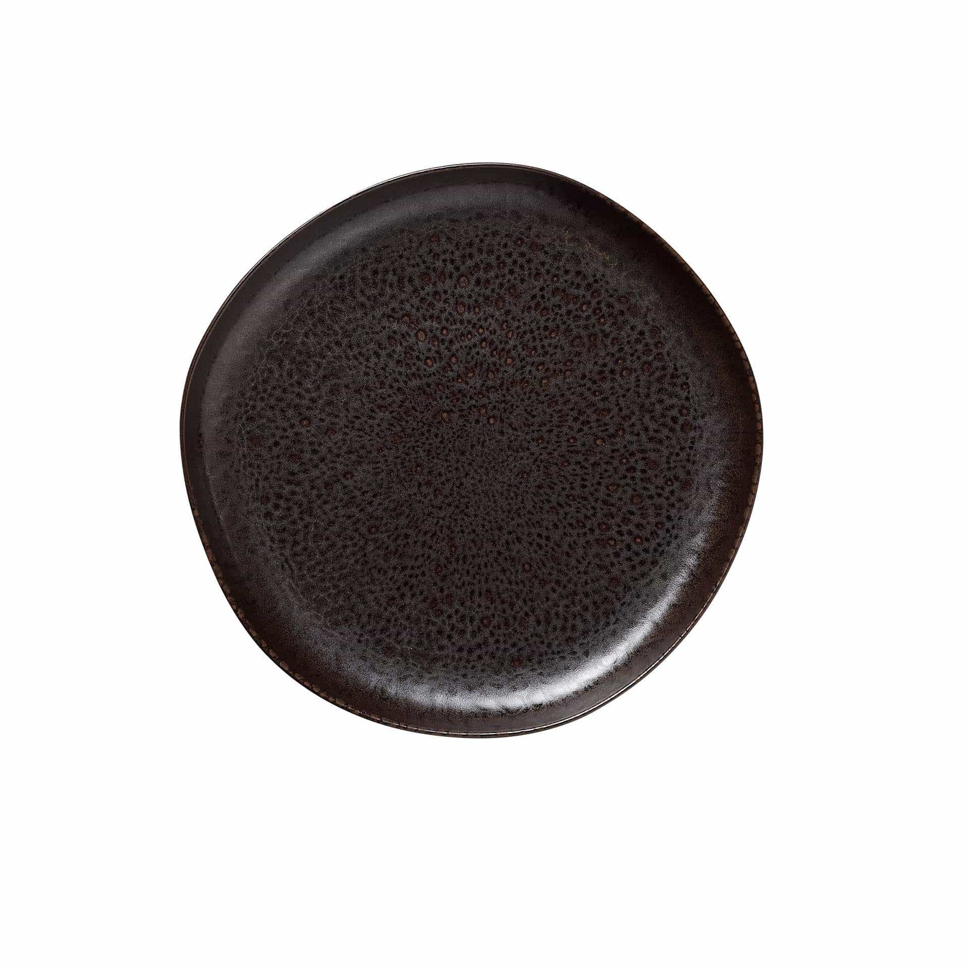 Teller - Set á 6 Stück - Serie Organic+ - metallic brown - flach - Abm. 3 cm - Ø 28 cm - Steinzeug - 462001028-A