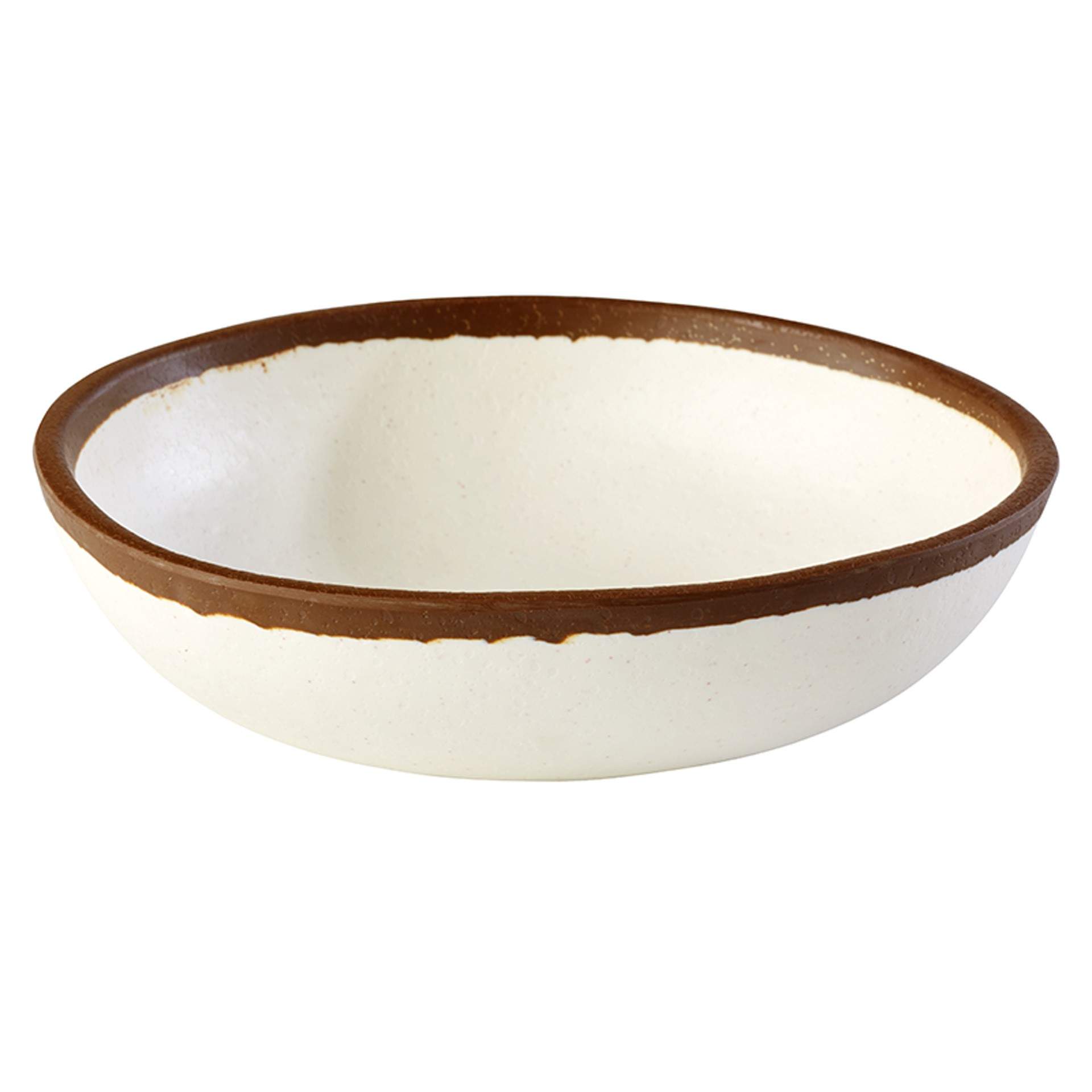 Schale - Tonoptik - innen und außen fein-matt - Serie Crocker - creme - rund - Abm. 4,0 cm - Ø 16,5 cm - Inhalt 0,50 l - Melamin - 84573-B