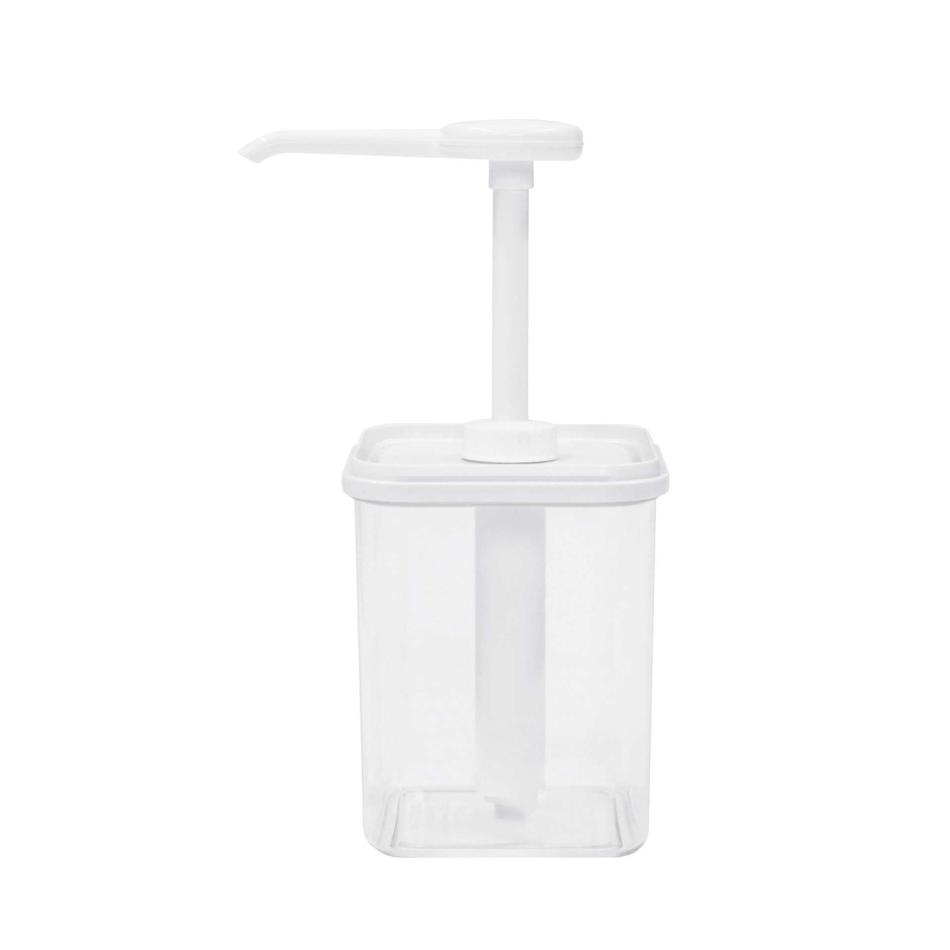 Dosierspender - mit Druckknopf - transparent - quadratisch - Abm. 11,5 x 11,5 x 24,0 cm - Inhalt 1,0 l - Polystyrol - 152932-C