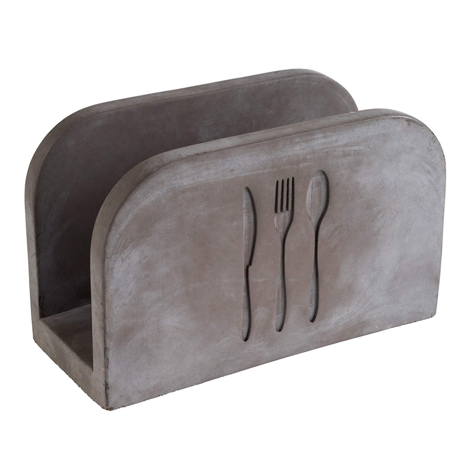 Serviettenhalter - für ca. 50 Servietten - Serie Element - Abm. 16,0 x 7,5 x 10,0 cm - Beton - 11781-B