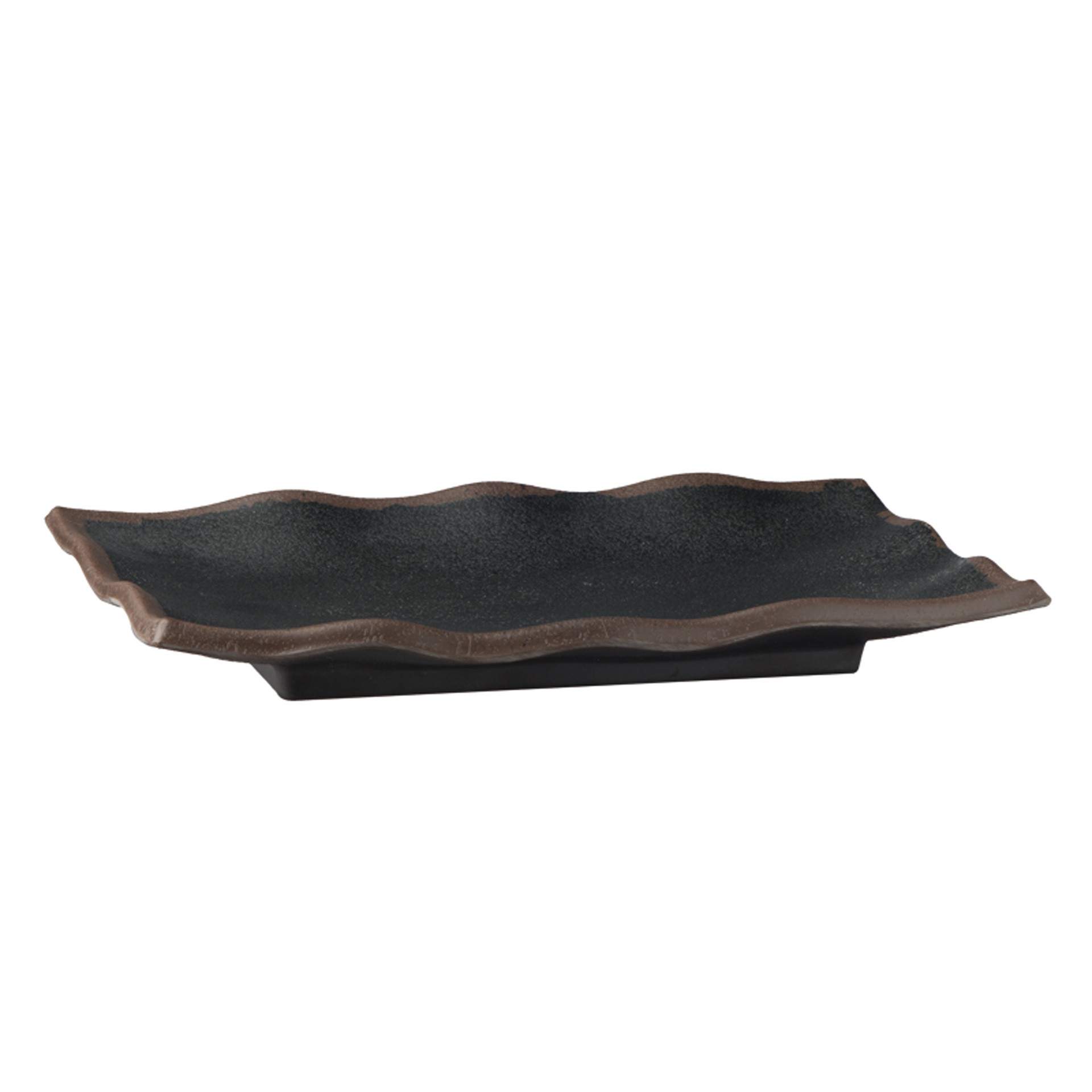 Tablett - stilvoll präsentieren - Serie Marone - schwarz - rechteckig - Abm. 22,5 x 15 x 3 cm - Melamin - 84104-B
