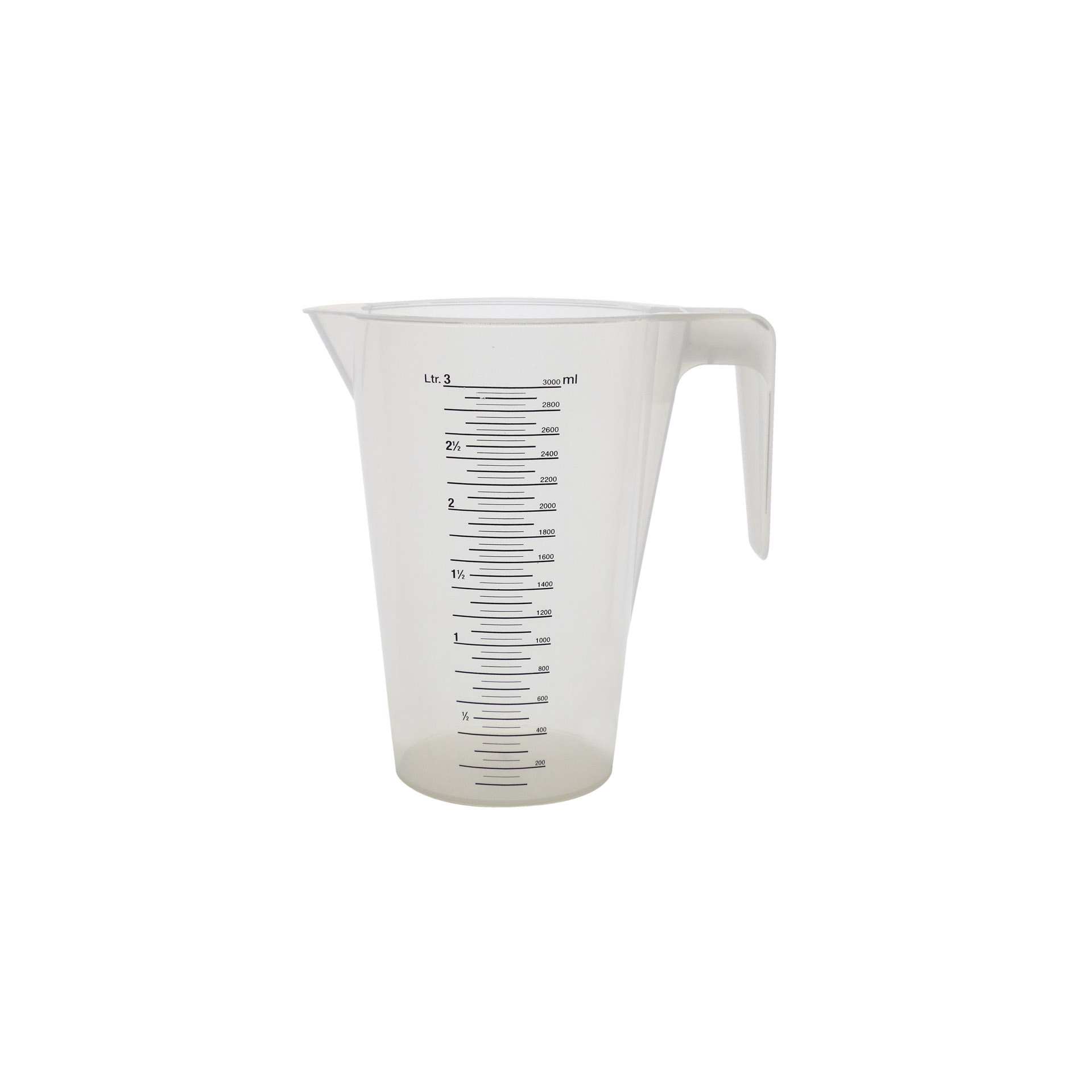 Meßbecher - mit offenem Griff - natur - Abm. 23,5 x 16,2 x 24,7 cm - Inhalt 3,0 l - Polypropylen - 200179-C