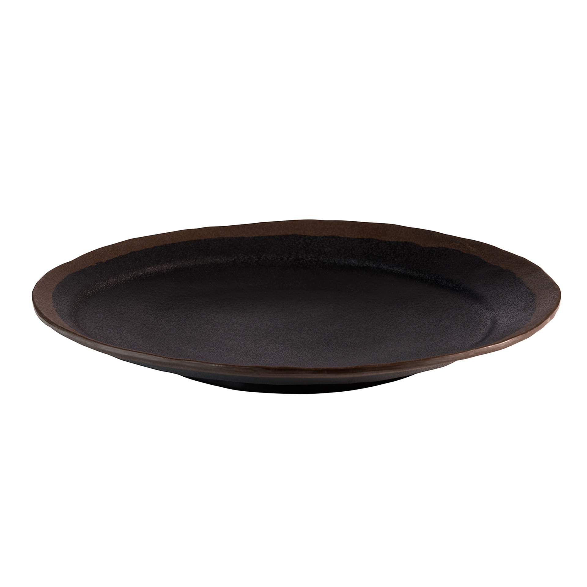 Teller (flach) - stilvoll präsentieren - Serie Marone - schwarz - rund - Abm. 3,5 cm - Ø 28 cm - Melamin - 84730-B