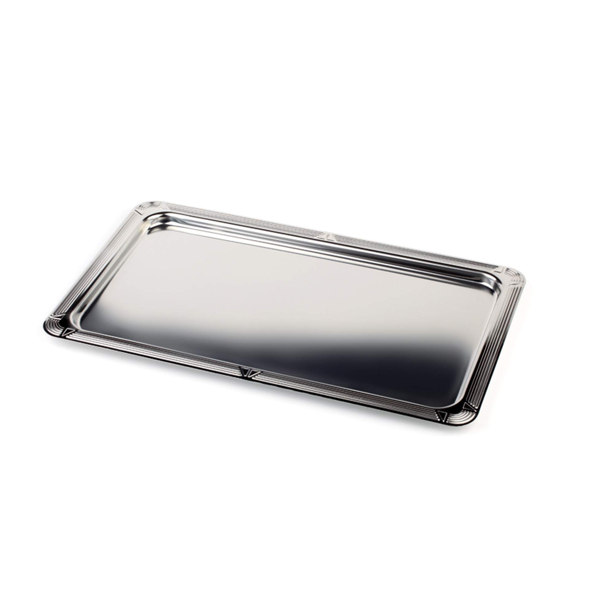 GN-Tablett - Dekor-Rand - Serie Profi Line - hochglanzpoliert - Abm. 1,5 cm - GN 1/2 (325 x 265 mm) - Edelstahl - 12000-B
