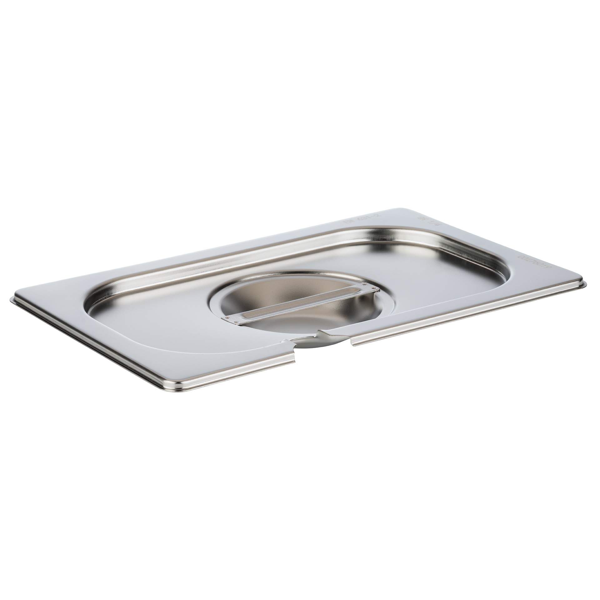 GN-Deckel - mit Löffelaussparung - GN 1/4 (265 x 162 mm) - Edelstahl - 81492-B