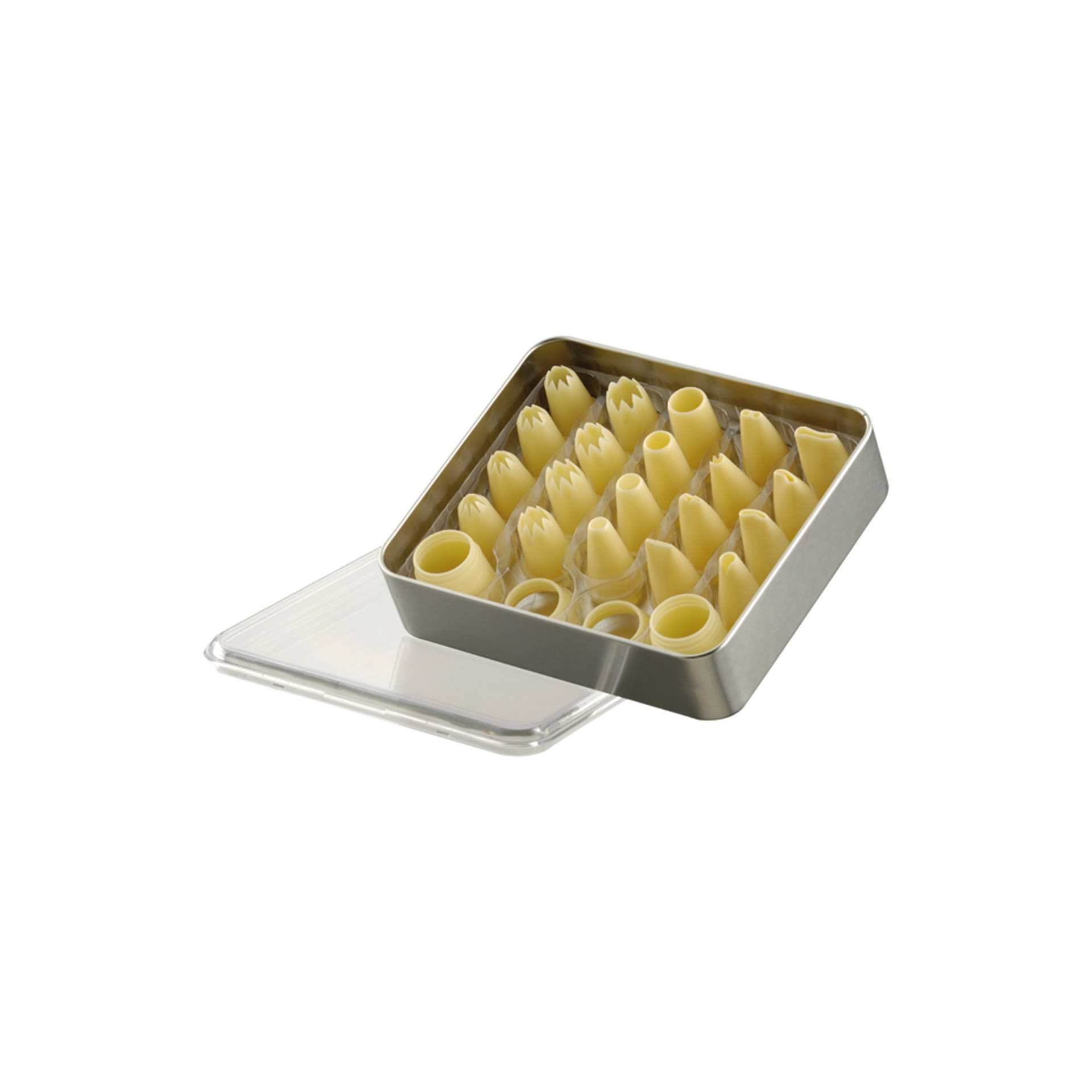 Tüllenkassetten - 22-teilig - elfenbein - Abm. 15,5 x 13,5 x 4,5 cm - Polypropylen - 196580-C