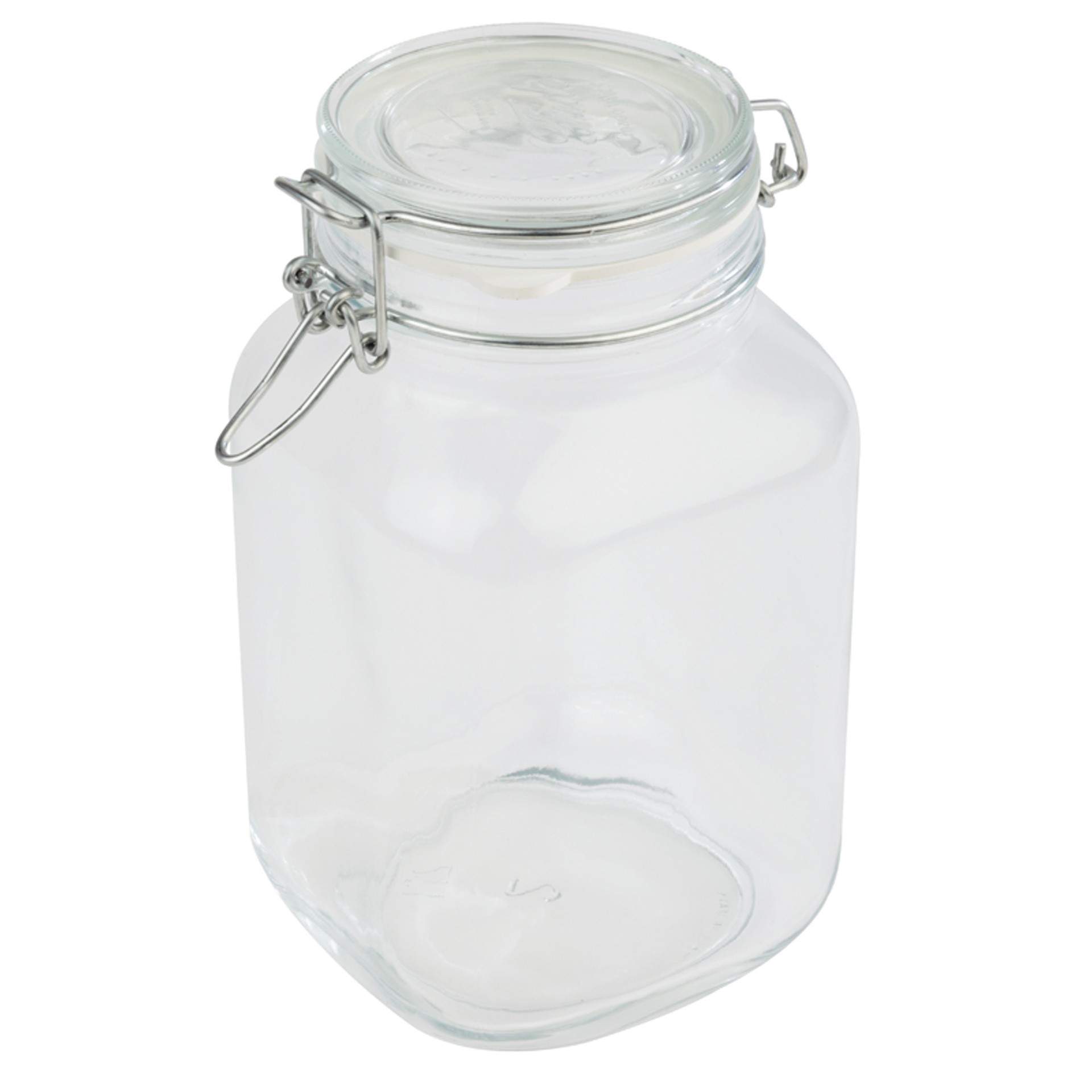 Glas - mit luftdichtem Klappdeckel - transparent - Abm. 22 cm - Ø 12,0 cm - Inhalt 2 l - Glas - 82328-B
