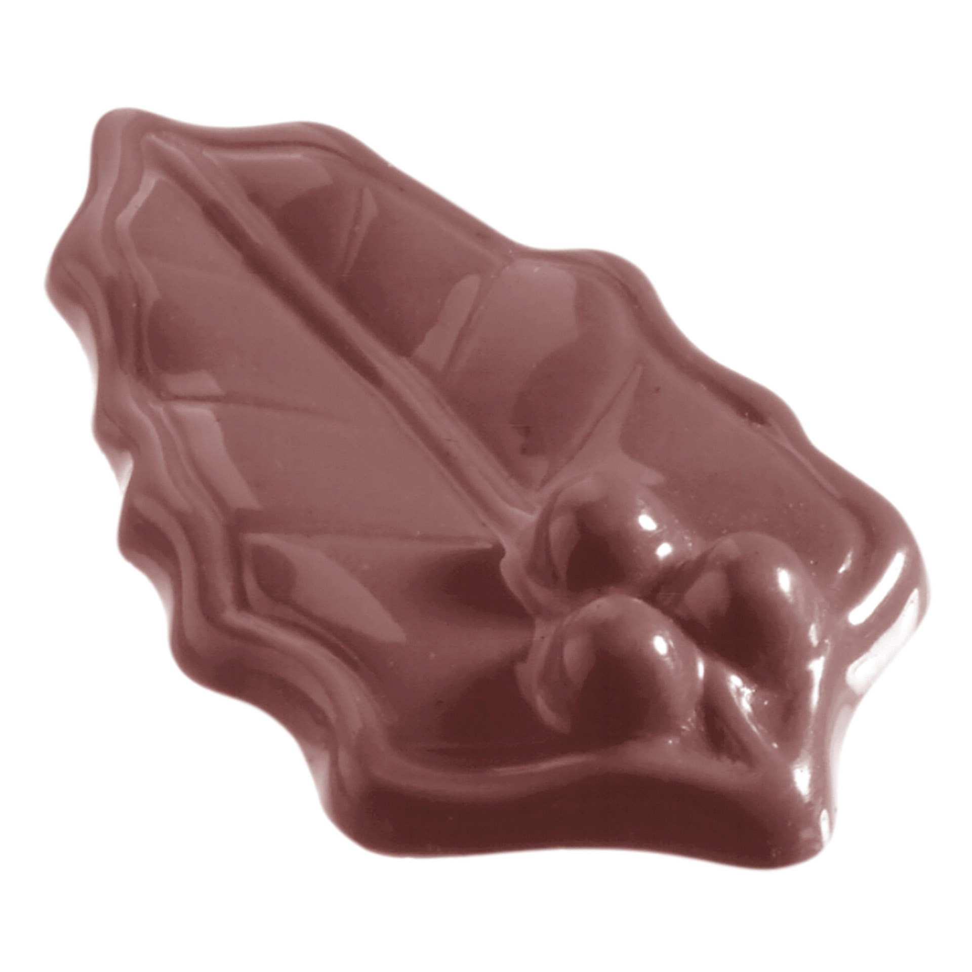 Schokoladen-Form - Stechpalmenblatt klein - Abm. 27,5 x 13,5 x 2,4 cm - Polycarbonat - 421209-C