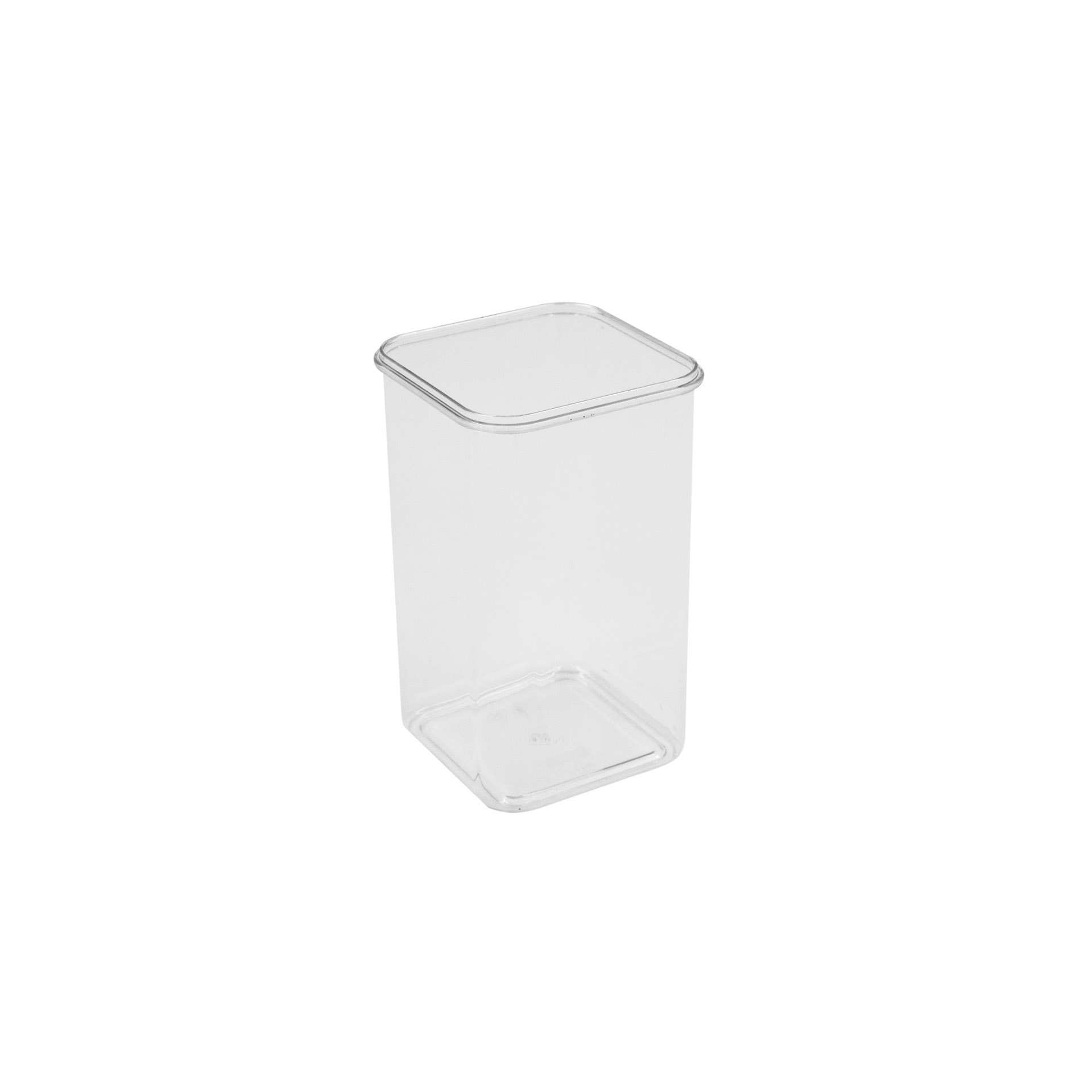 Vorratsdose - mit Deckel - transparent - quadratisch - Abm. 10,5 x 10,5 x 28,5 cm - Inhalt 1,4 l - Polystyrol - 152917-C