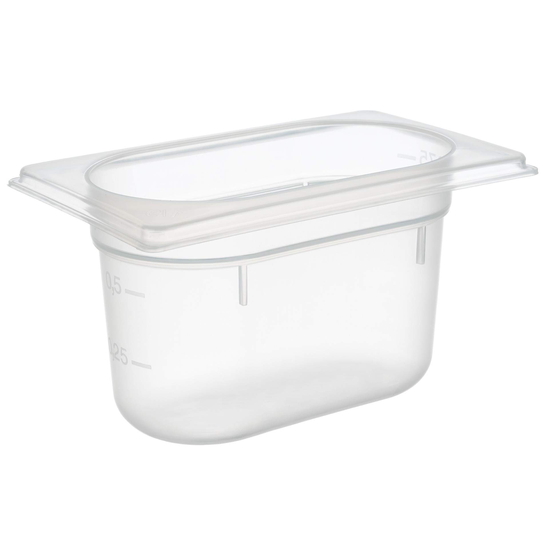 GN-Behälter - milchig-transparent - Inhalt 1,0 l - GN 1/9 (176 x 108 mm) - 100 mm - Polypropylen - 82151-B