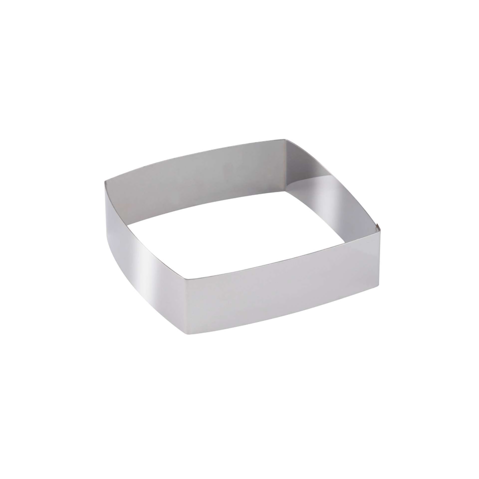 Dessertring / Tortenring - Viereck - gewölbt - Abm. 16,0 x 16,0 x 5,0 cm - Edelstahl - 155351-C