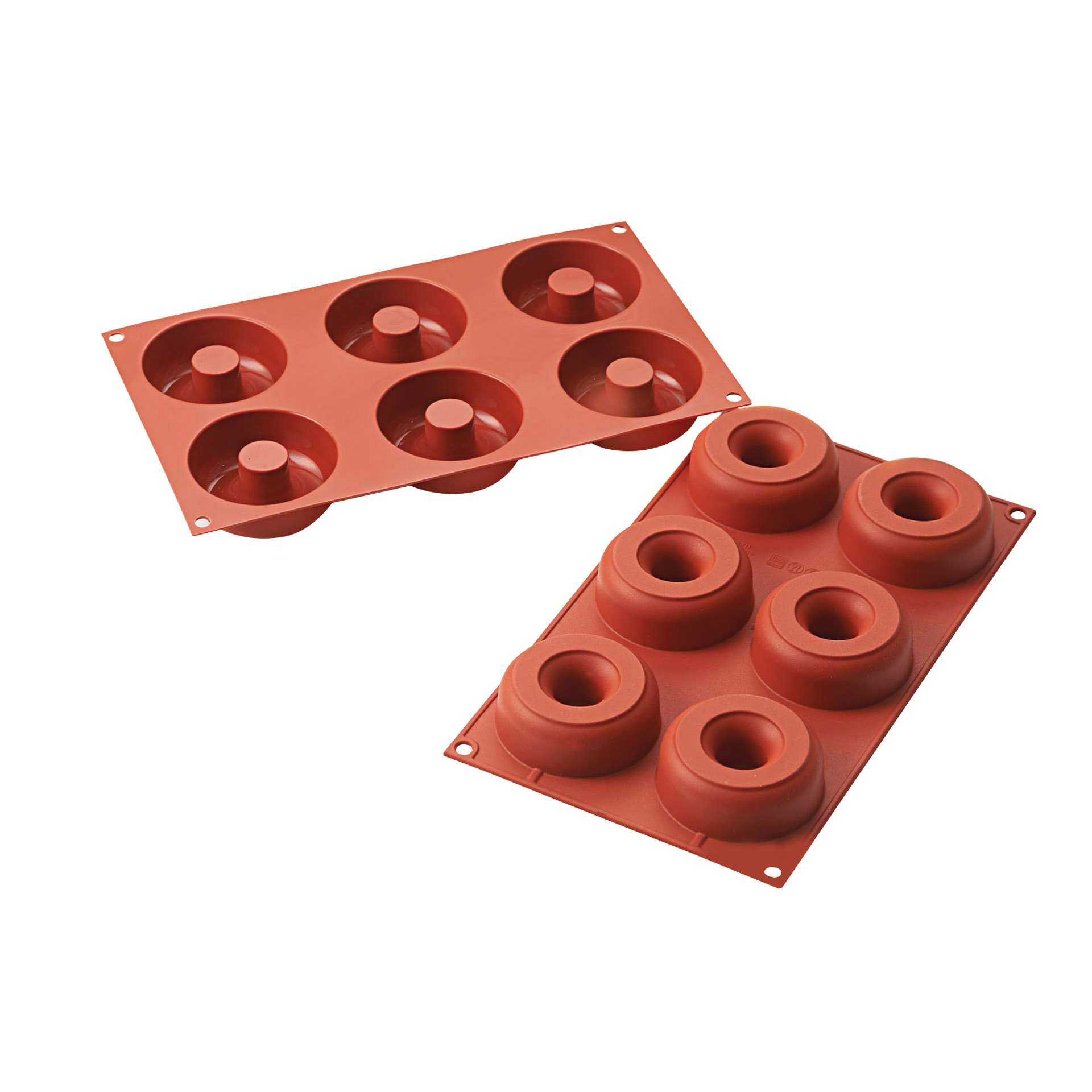 Backform - Donuts - Abm. 17,5 x 30,0 x 3,0 cm - Inhalt 6 x 0,098 l - GN 1/3 (325 x 176 mm) - Silikon - 115235-C