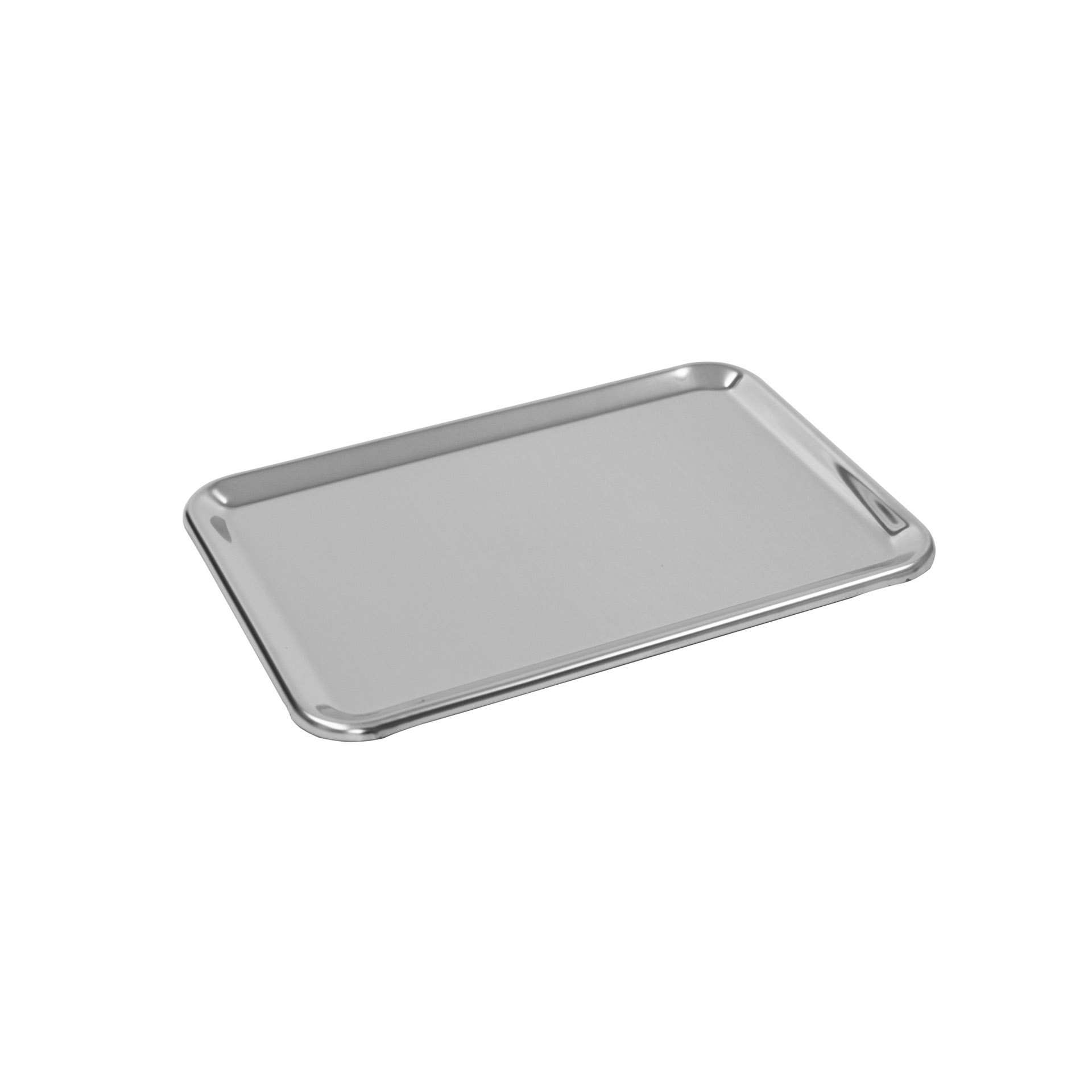 Auslagetablett - mit umgelegtem Rand - Abm. 34,0 x 24,0 x 1,2 cm - Edelstahl - 154026-C