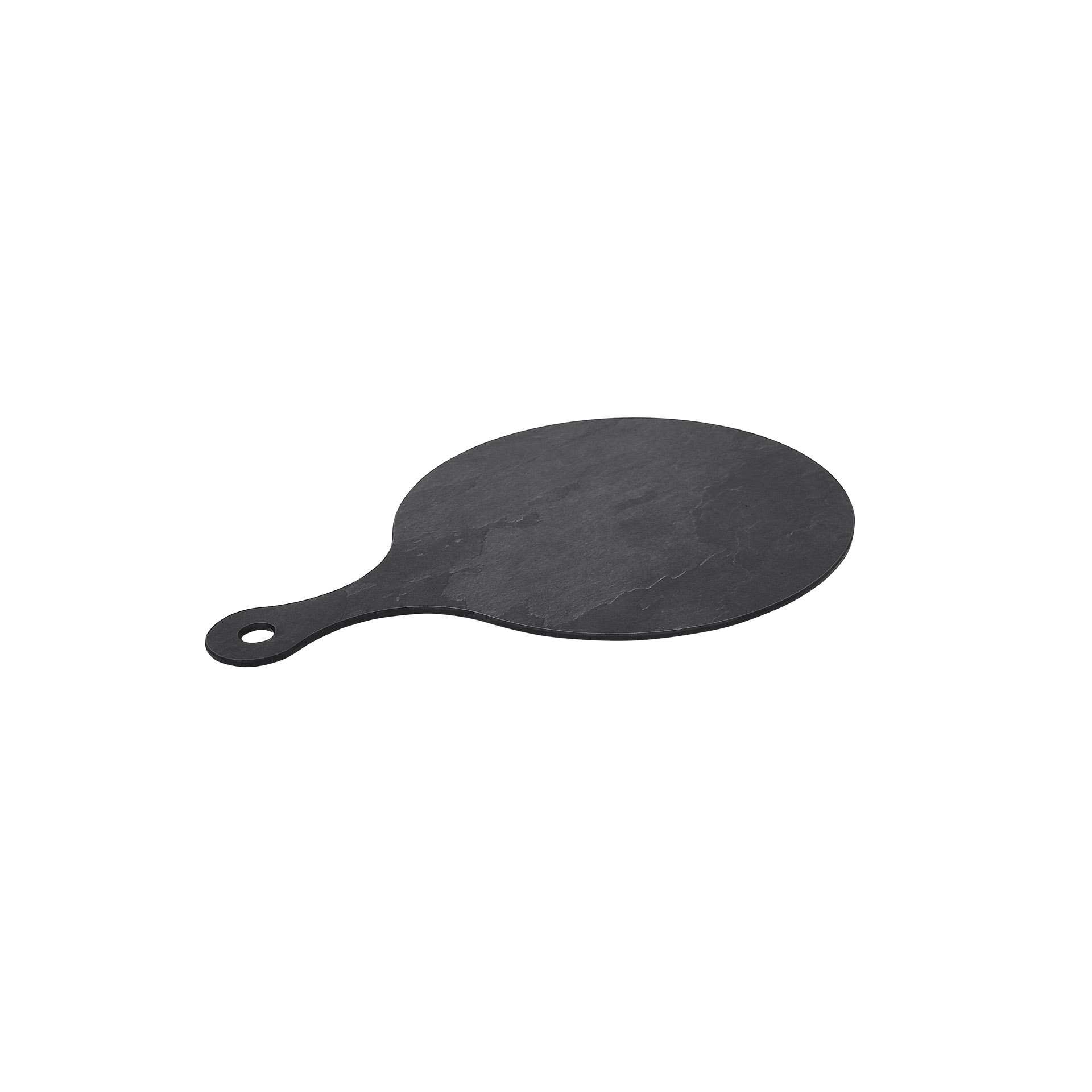 Auslagetablett - Schiefer - mit Griff - rund - Abm. 32,0 x 46,5 x 0,6 cm - Kunststoff - 225140-C