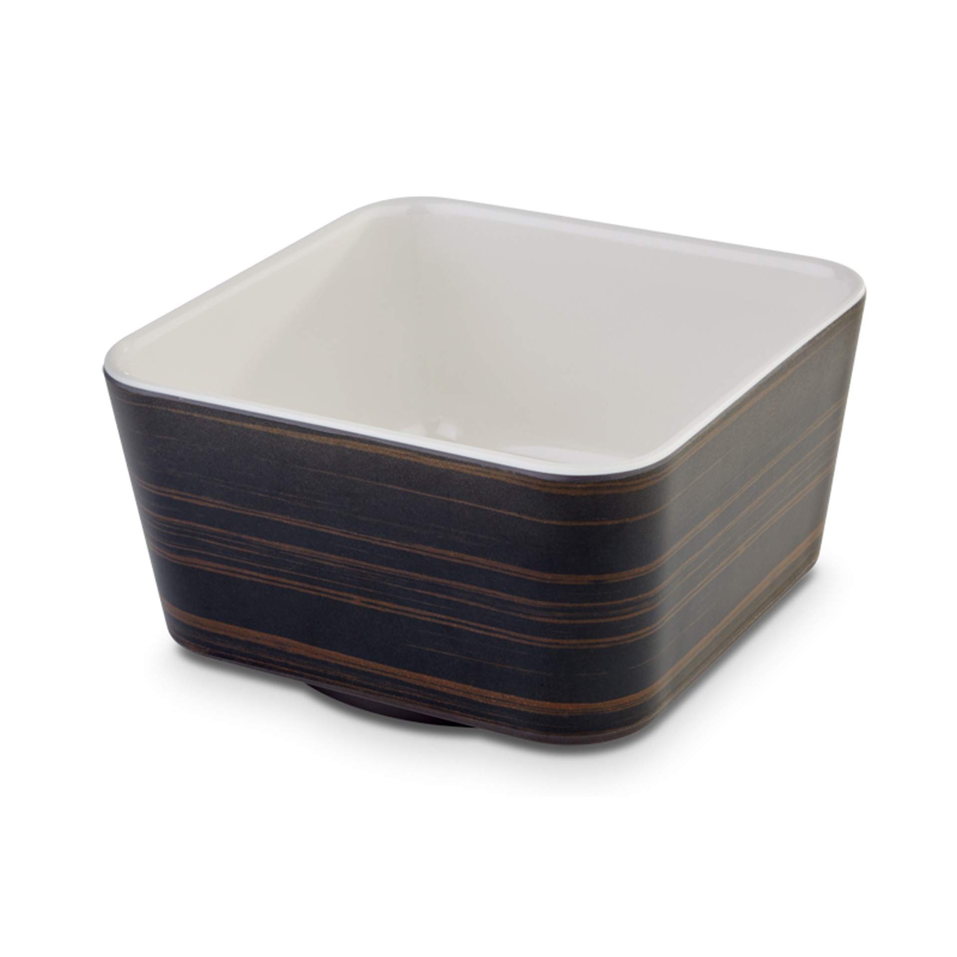 Schale - Holzdekor - dunkel - Serie Universal - cream - quadratisch - Abm. 13 x 13 x 7 cm - Inhalt 0,60 l - Melamin - 15215-B