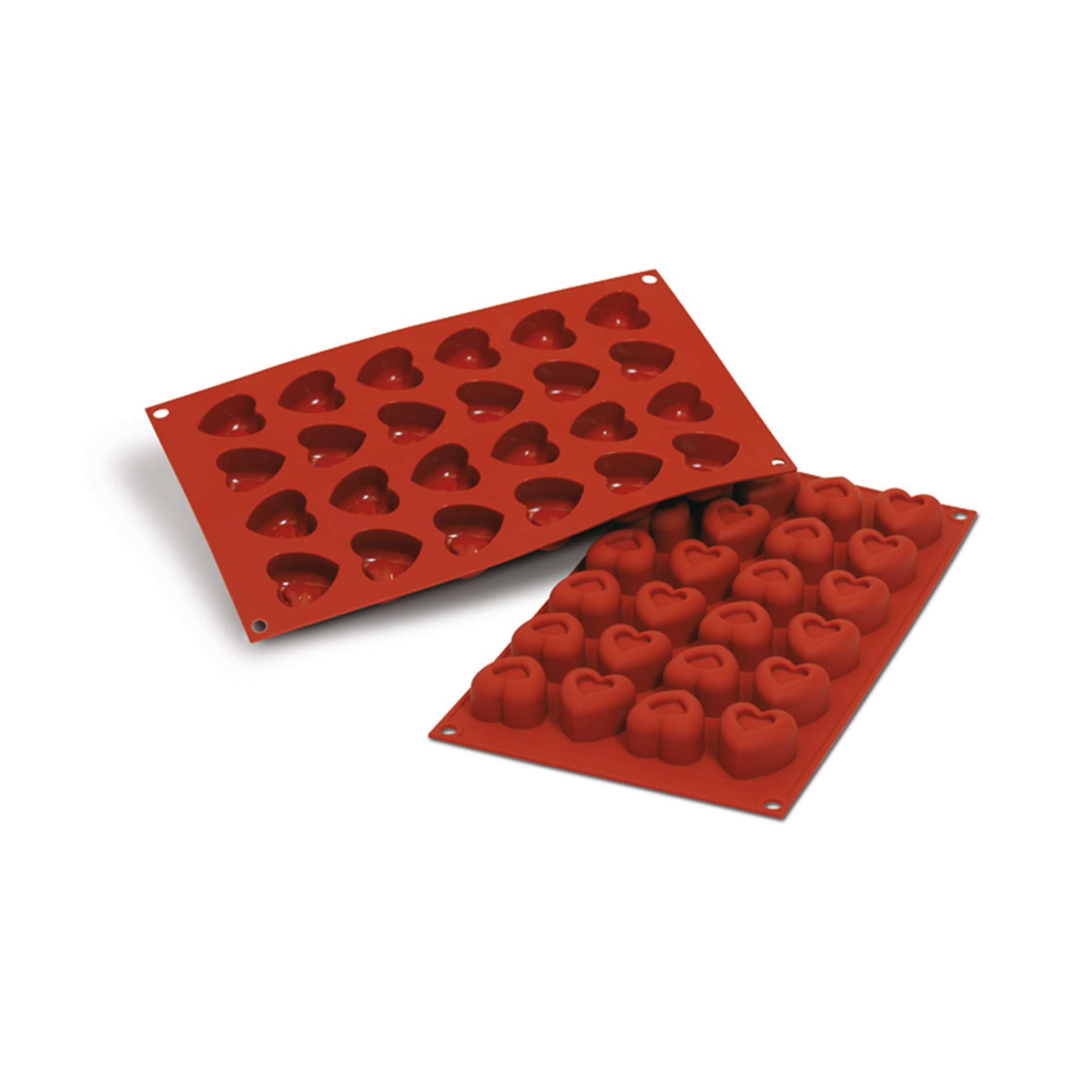 Backform - Herz - Abm. 29,5 x 17,5 x 3,3 cm - Inhalt 24 x 0,016 l - GN 1/3 (325 x 176 mm) - Silikon - 115090-C