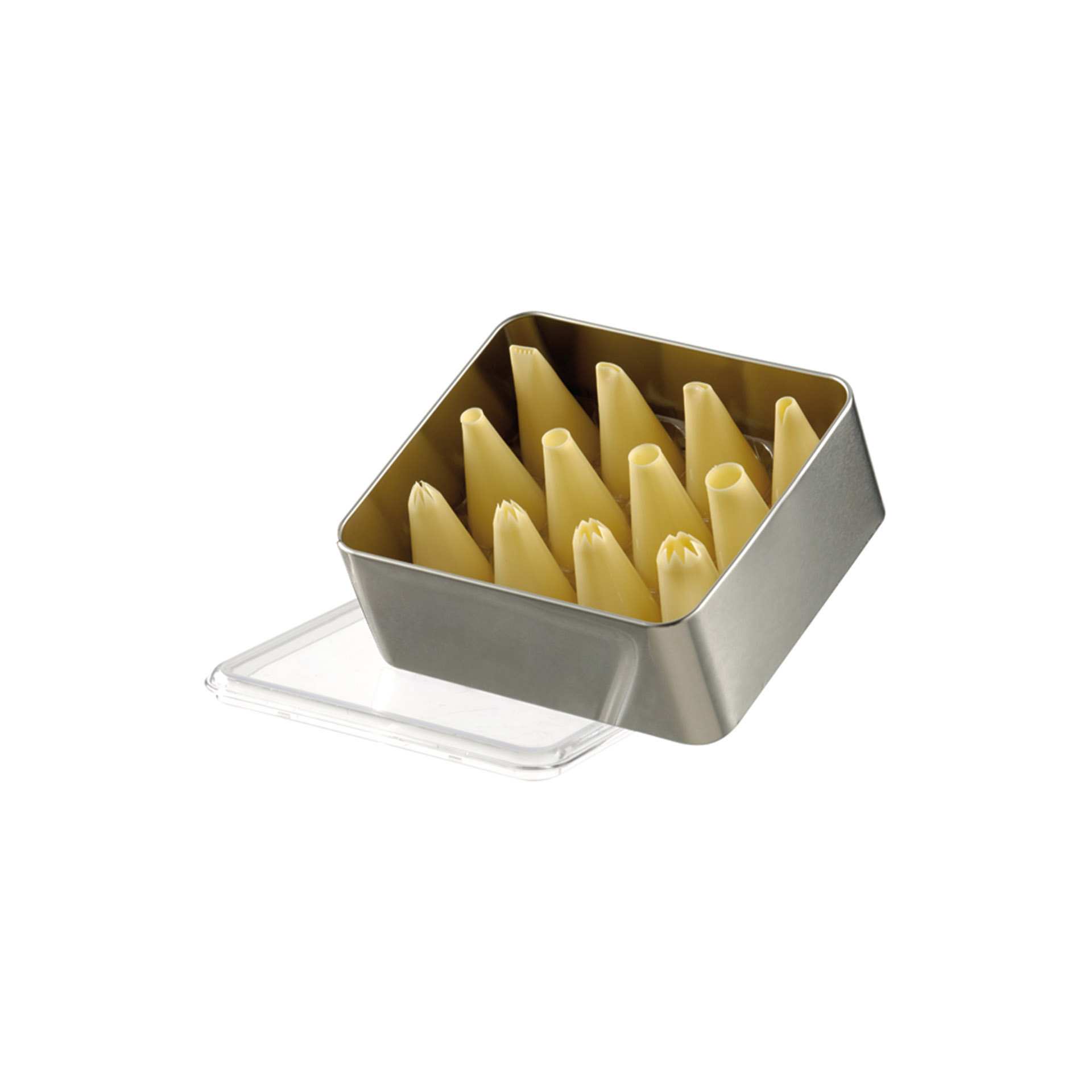Tüllenkassetten - 12-teilig - kleine Tüllen - elfenbein - Abm. 16,0 x 14,0 x 6,5 cm - Polypropylen - 196550-C