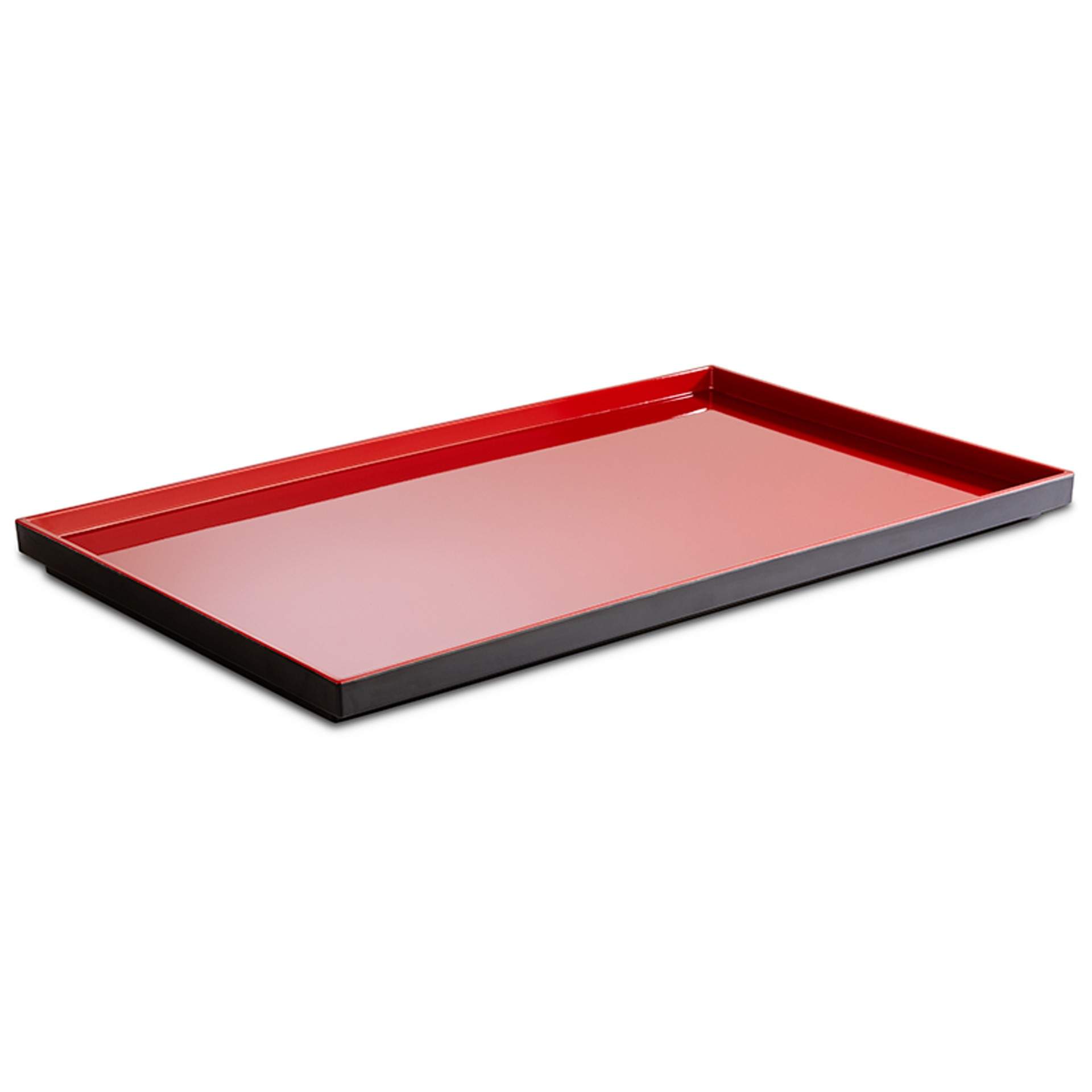 GN-Tablett - beidseitig beschichtet - Serie Asia Plus - rot / schwarz - Abm. 3 cm - GN 1/1 (530 x 325 mm) - Melamin - 15455-B