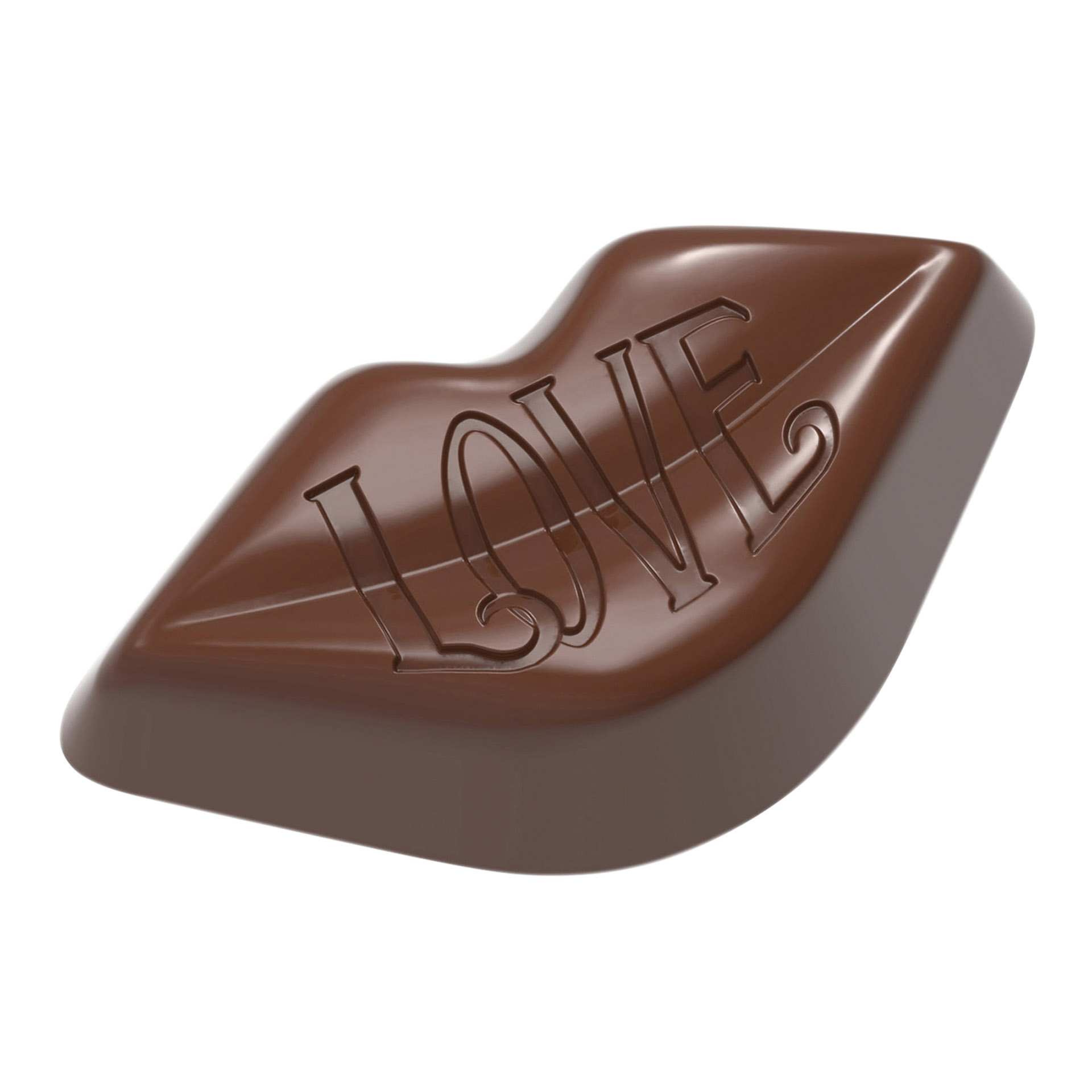 Schokoladen-Form - Kussmund Love - Abm. 27,5 x 13,5 x 2,4 cm - Polycarbonat - 421893-C