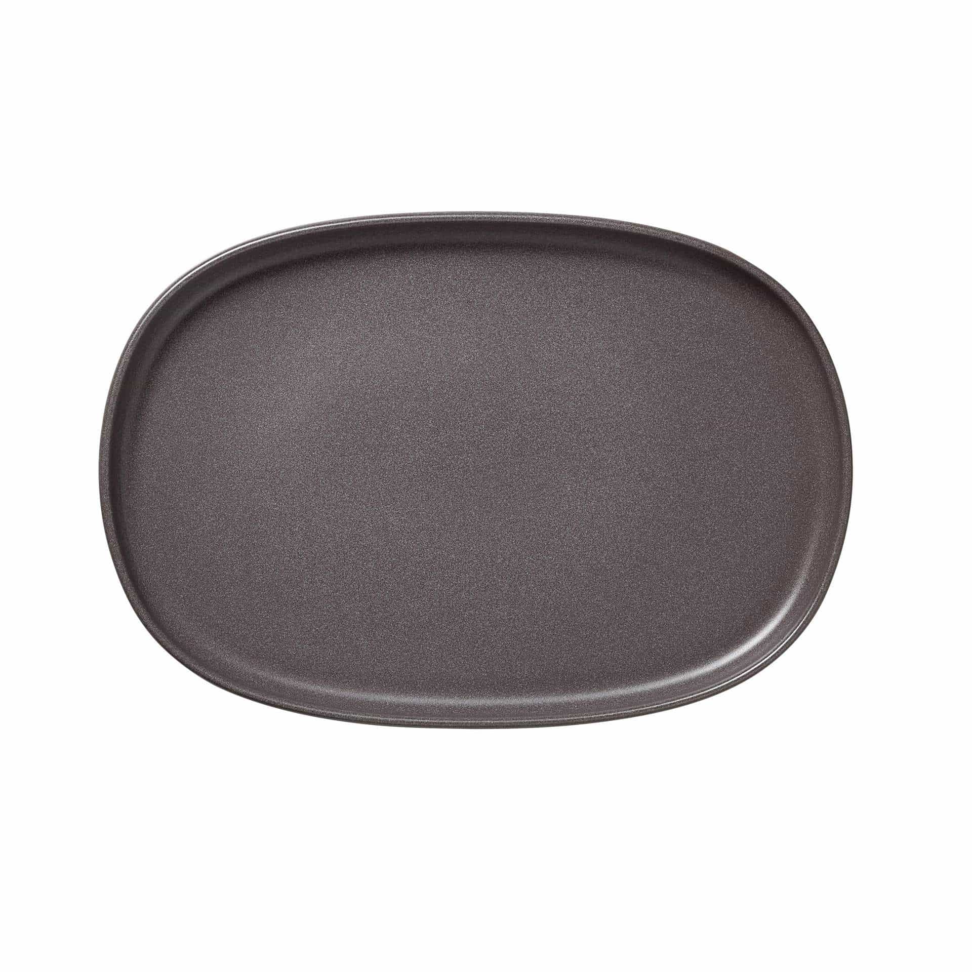 Platte - Set á 4 Stück - Serie One - stone grey - oval - Abm. 33 x 23 x 3 cm - Steinzeug - 452202033-A