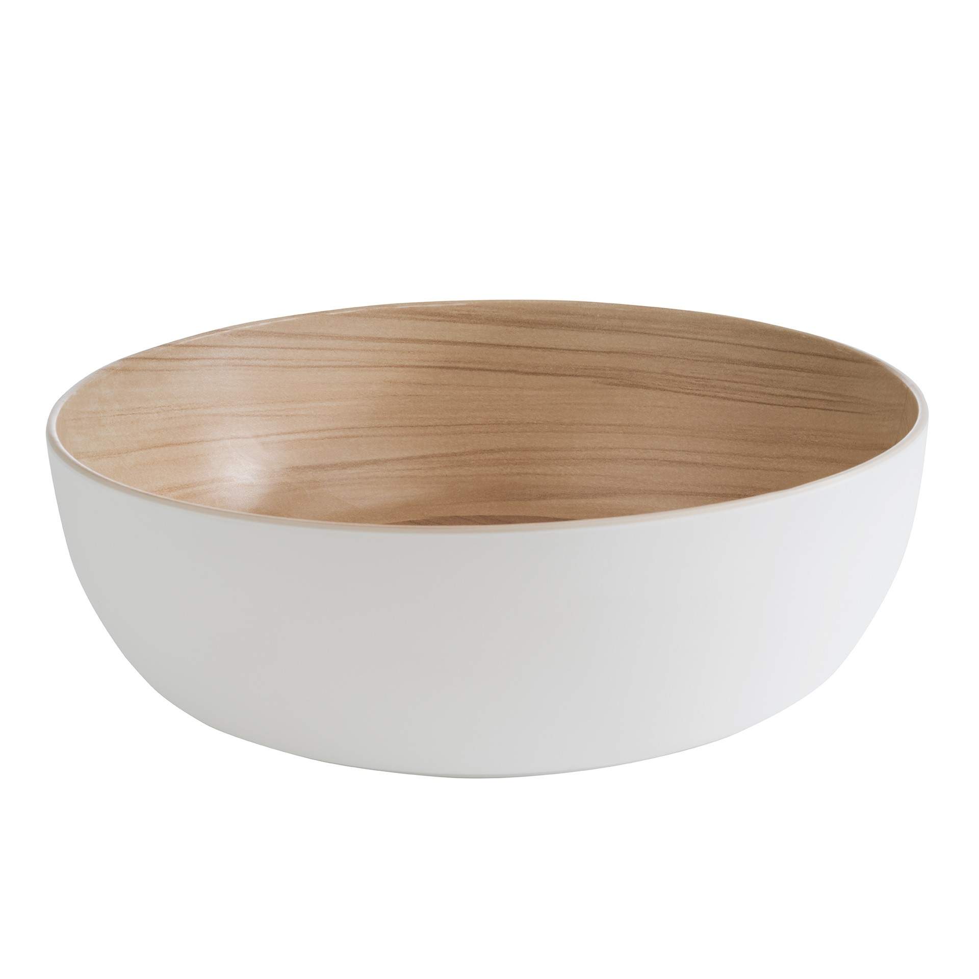 Schale - Serie Frida - weiß / beige - rund - Abm. 9,5 cm - Ø 30,0 cm - Inhalt 4,7 l - Melamin - 84934-B