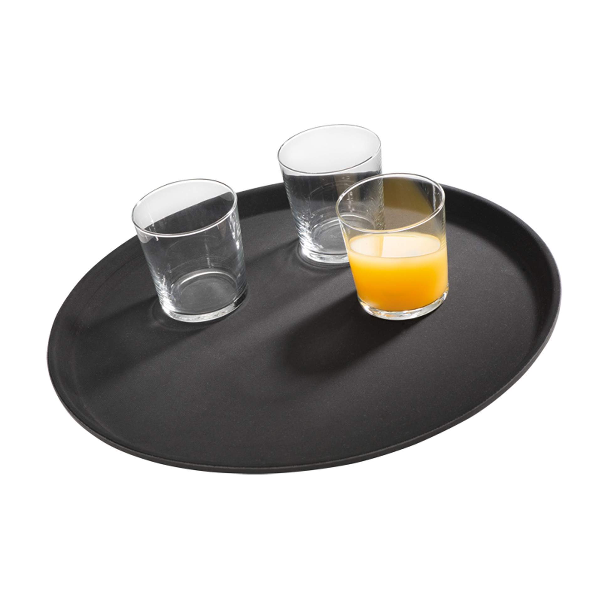 Tablett - rutschfeste Oberfläche - Serie Gastro - schwarz - rund - Abm. 2,0 cm - Ø 27,5 cm - glasfaserverstärkter Kunststoff - 547-B
