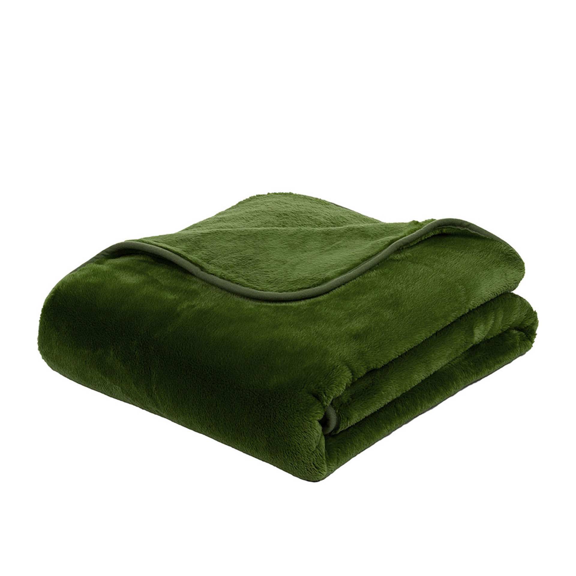 Decke - Serie CASHMERE-FEELING - dunkelgrün - Abm. 220 x 240 cm - Mikrofaser - 40128-85-220240-D